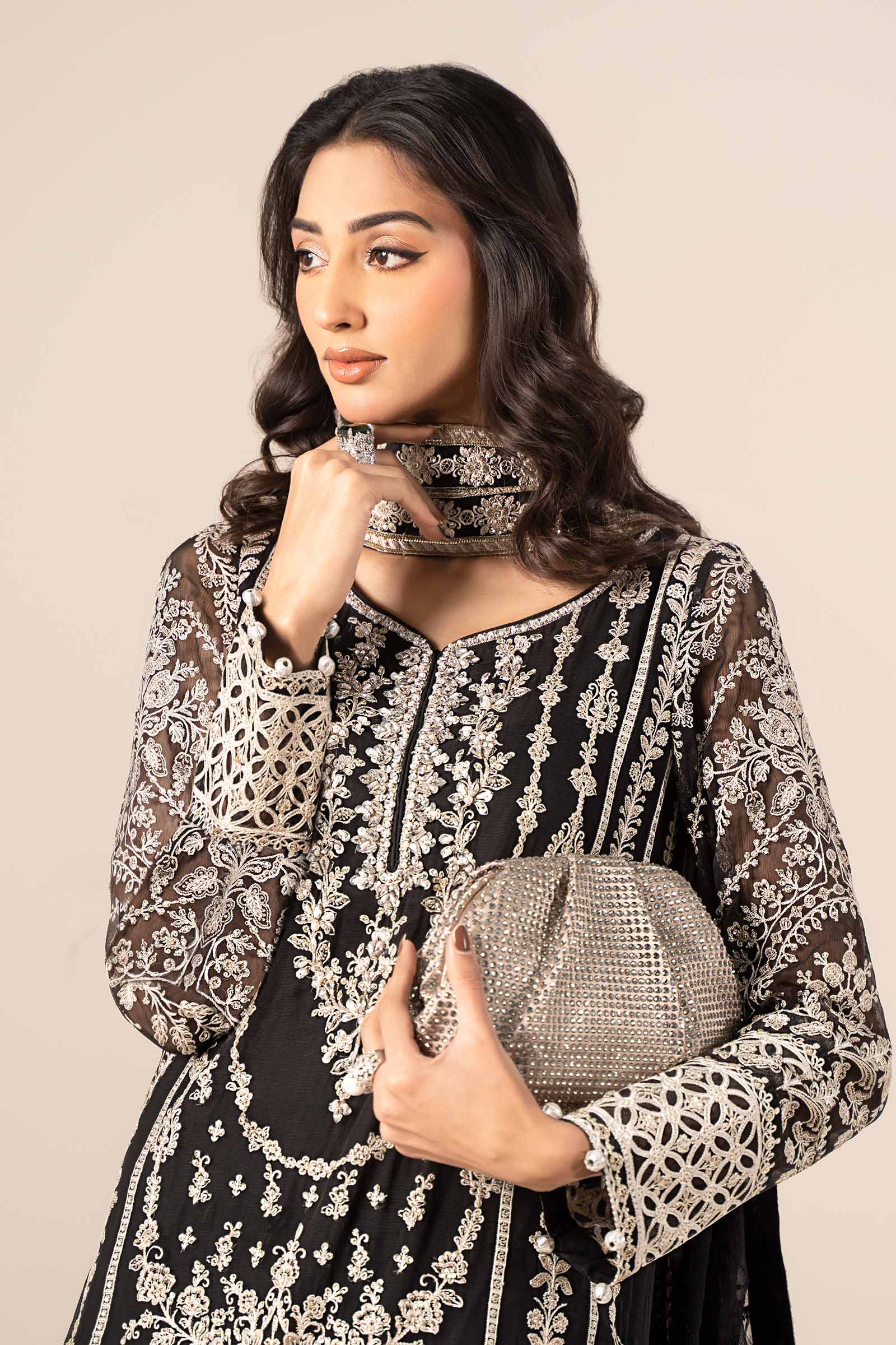 3 Piece Embroidered Chiffon Suit - Image 3