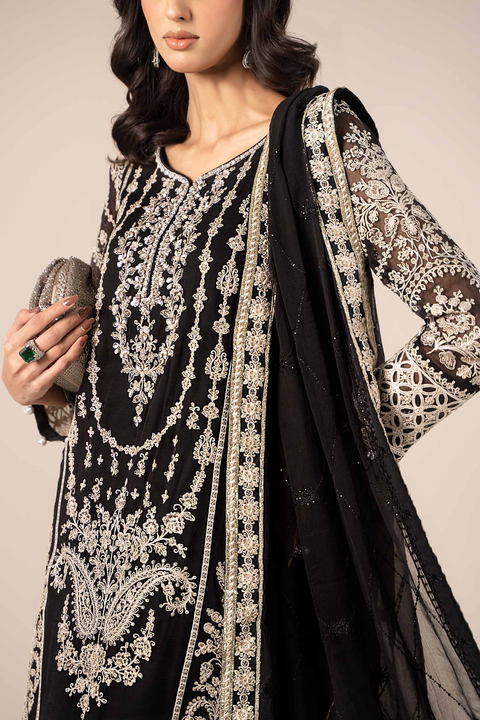 3 Piece Embroidered Chiffon Suit - Image 4