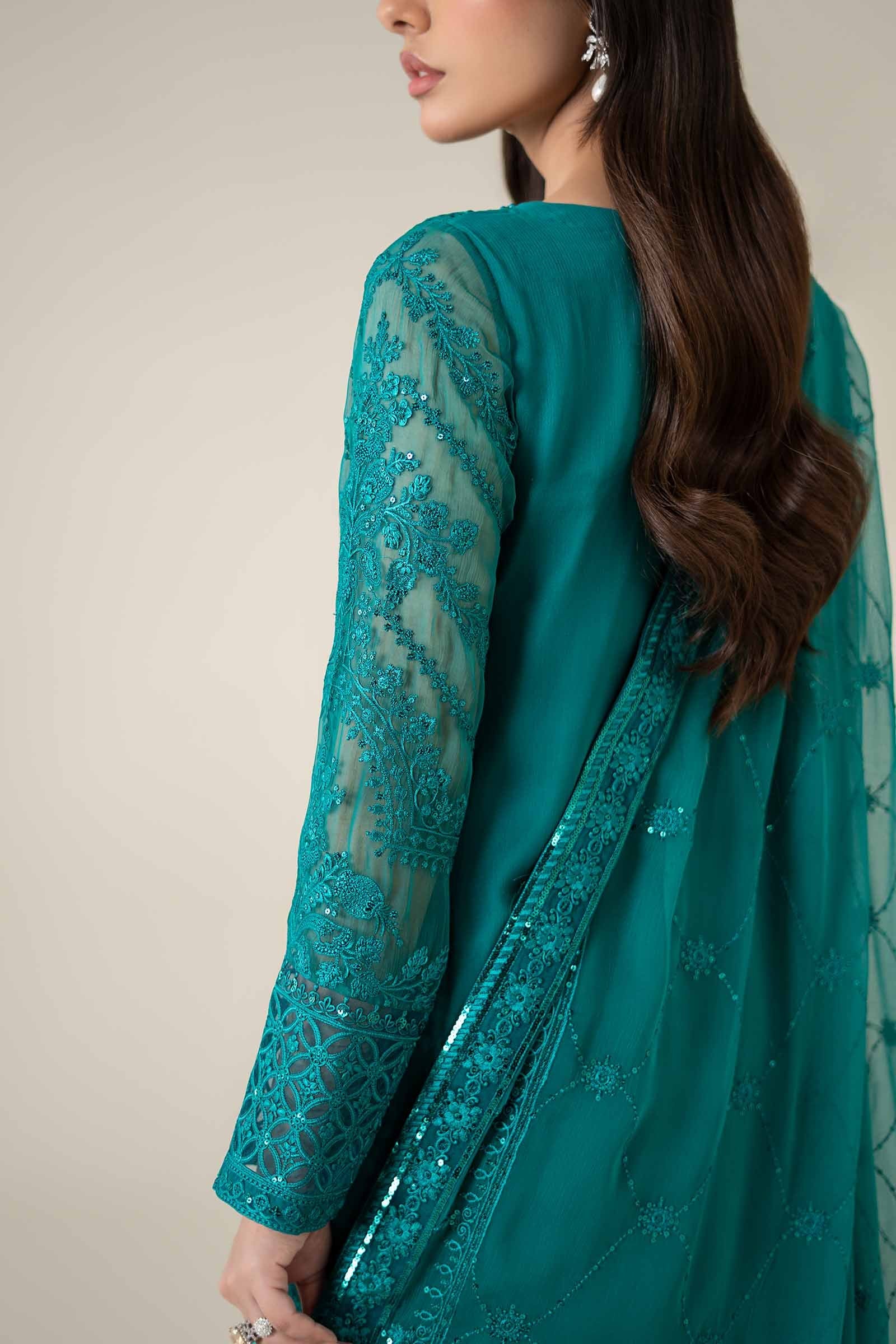3 Piece Embroidered Chiffon Suit - Image 6