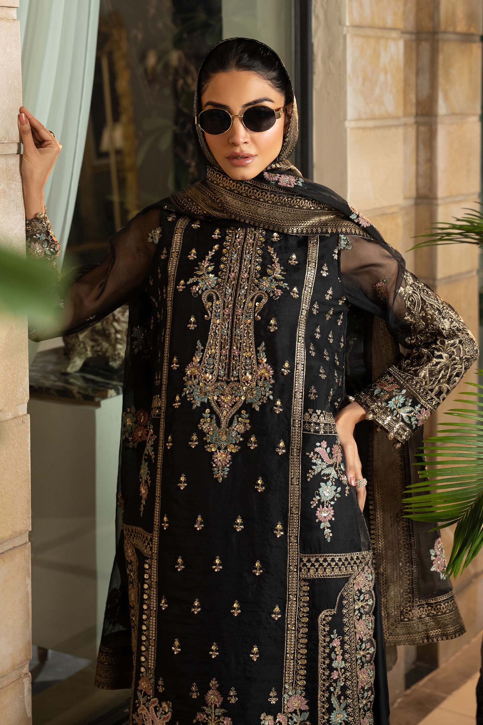 3 Piece Embroidered Organza Suit - Image 3