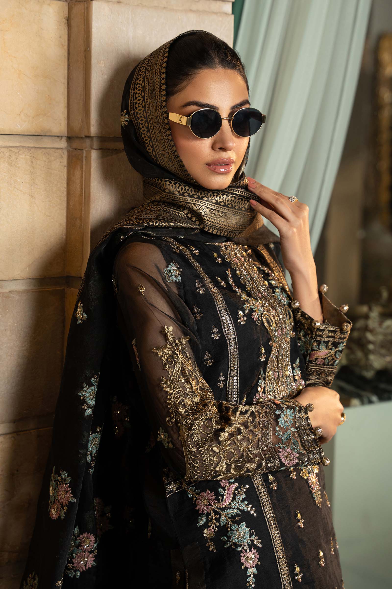 3 Piece Embroidered Organza Suit - Image 4