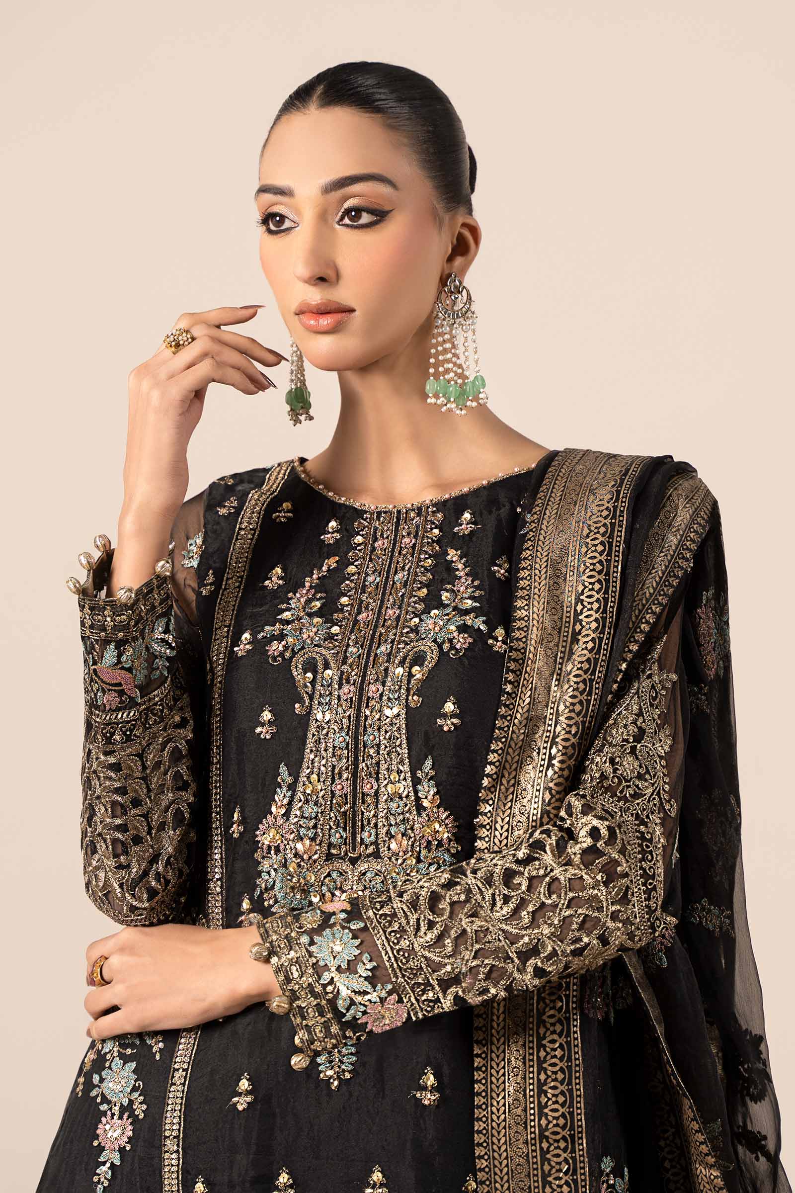 3 Piece Embroidered Organza Suit - Image 8