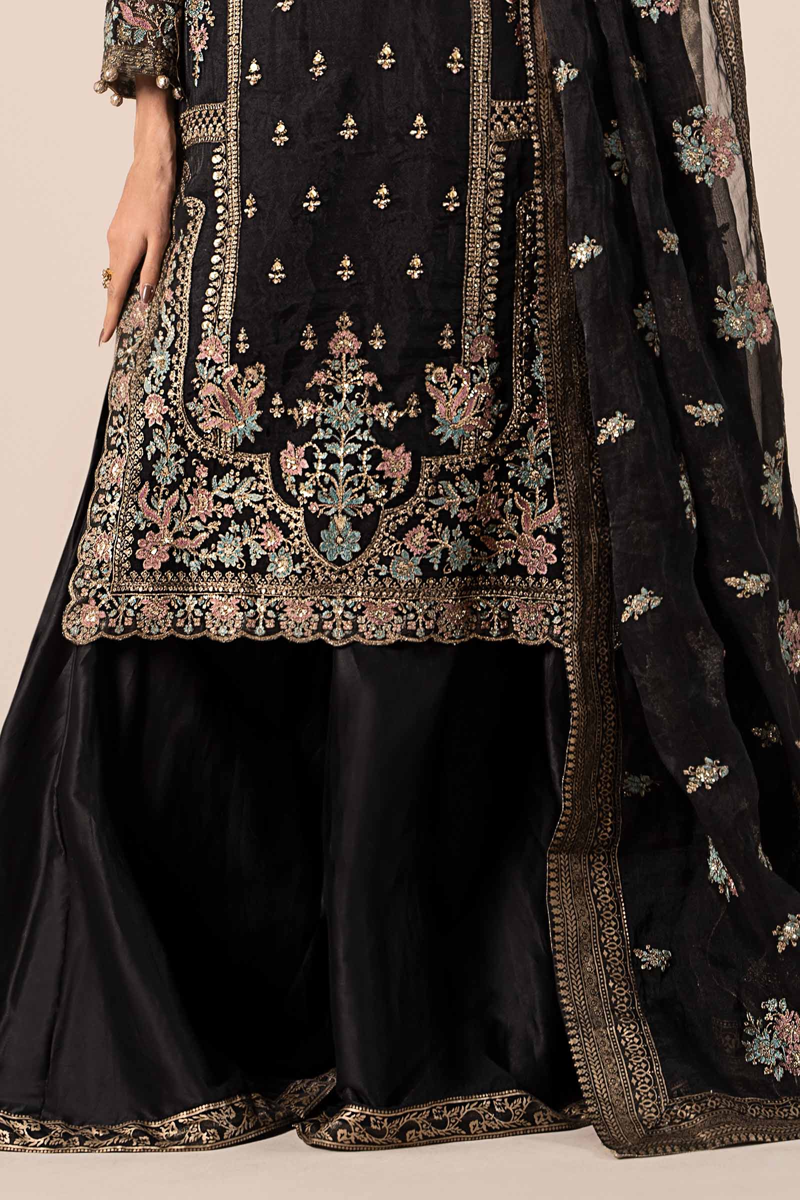 3 Piece Embroidered Organza Suit - Image 9
