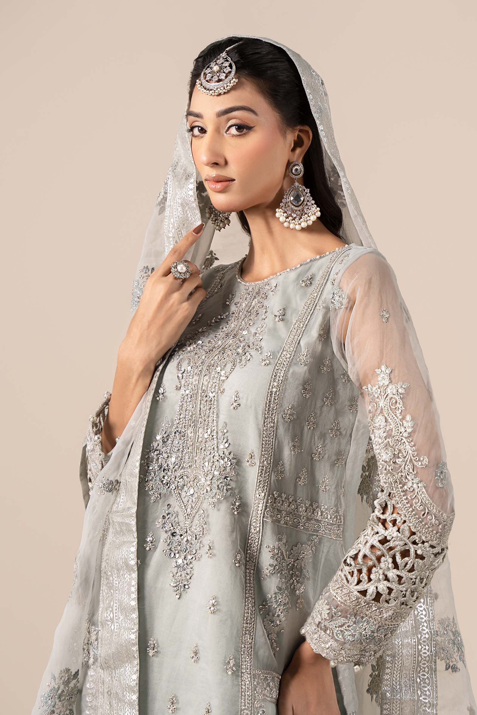 3 Piece Embroidered Organza Suit - Image 2