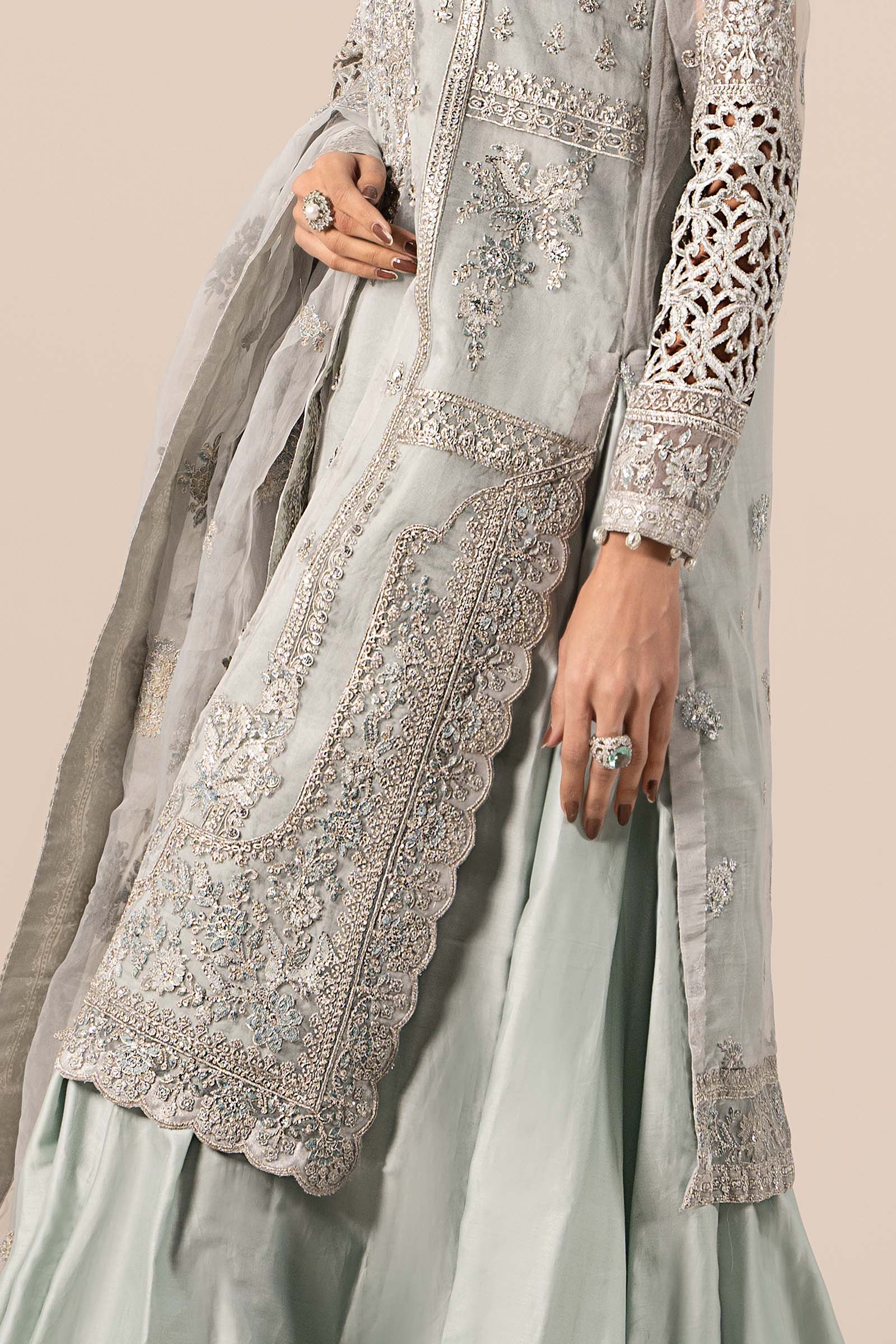 3 Piece Embroidered Organza Suit - Image 5