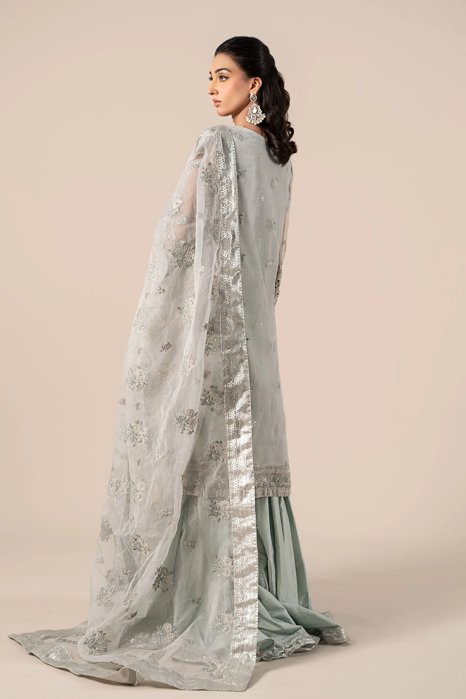 3 Piece Embroidered Organza Suit - Image 7
