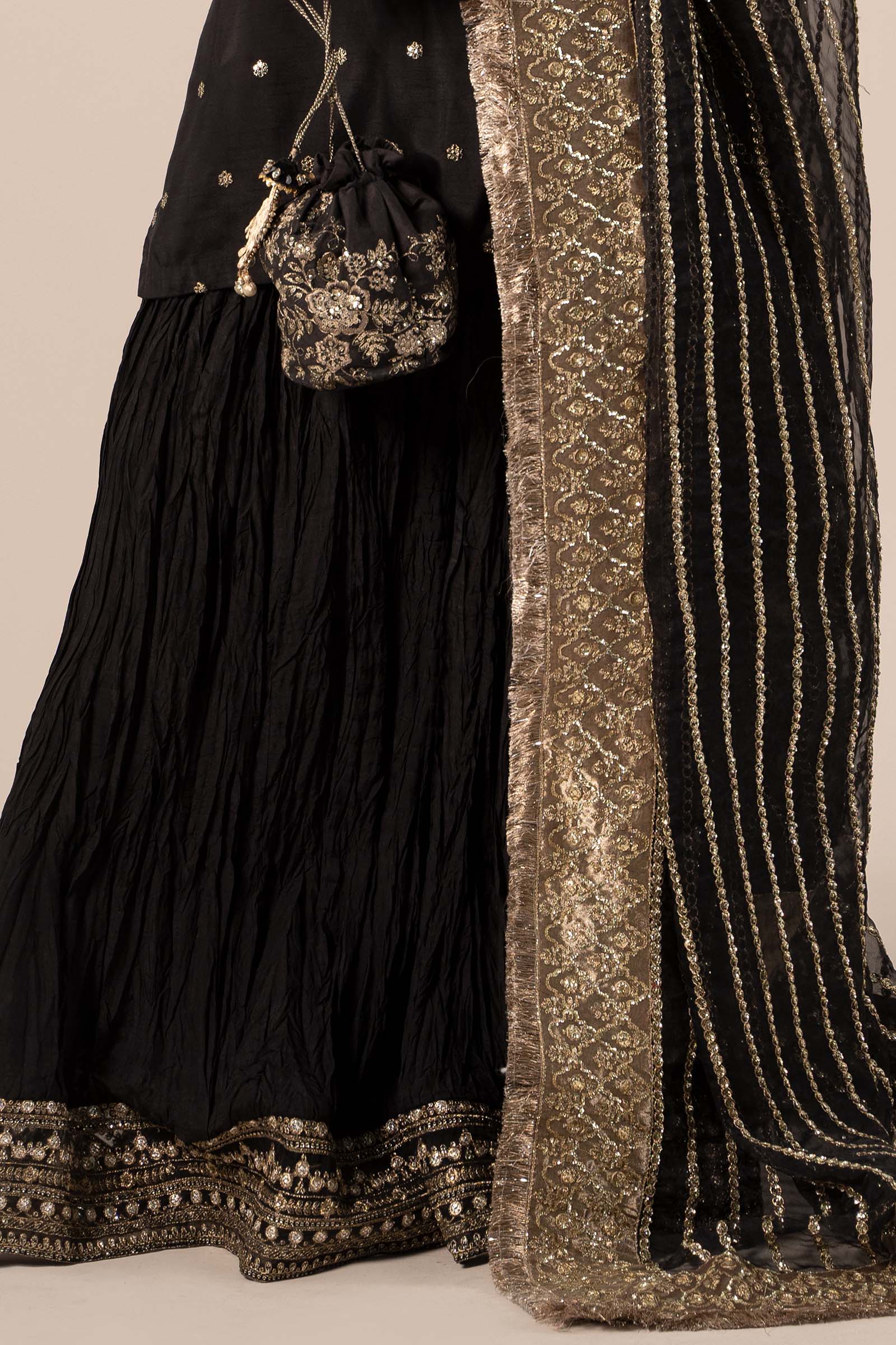 3 Piece Embroidered Raw Silk Suit - Image 4