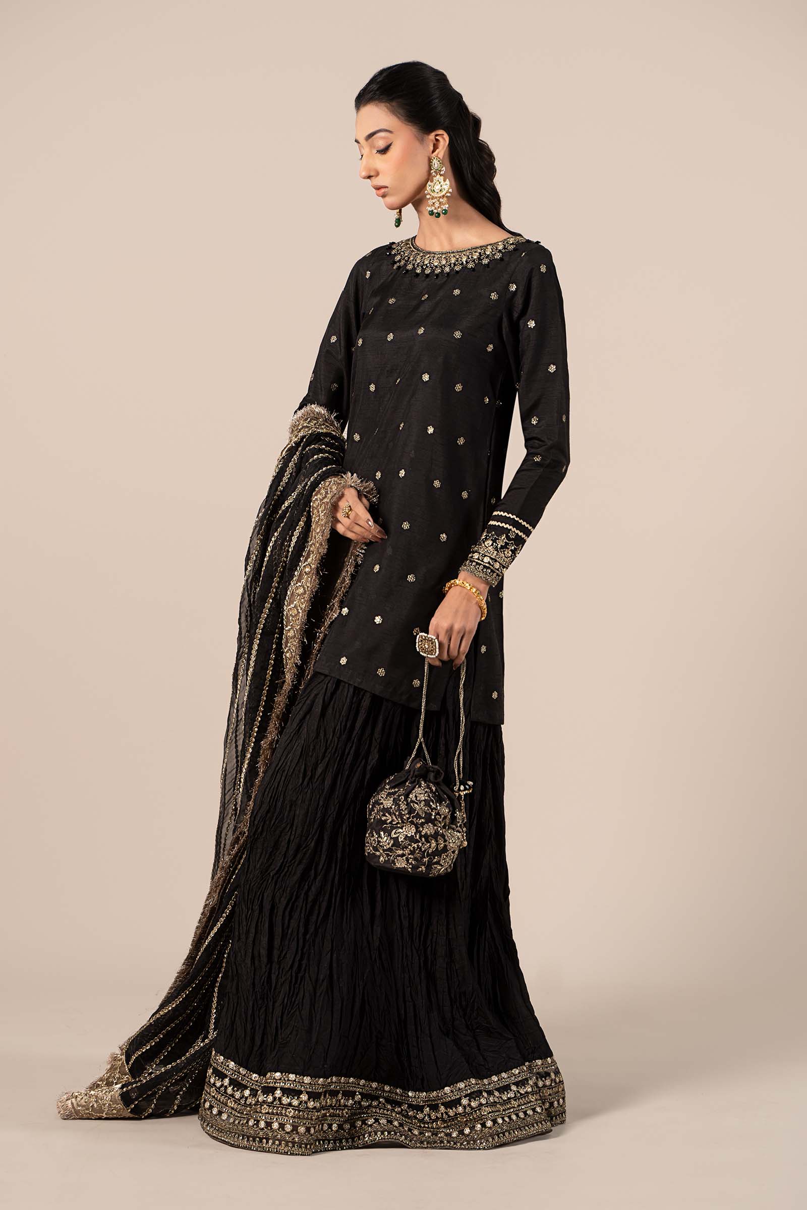 3 Piece Embroidered Raw Silk Suit - Image 6