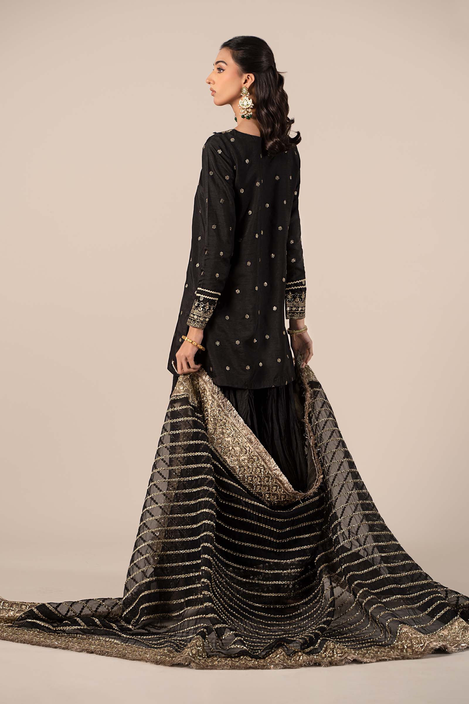 3 Piece Embroidered Raw Silk Suit - Image 7