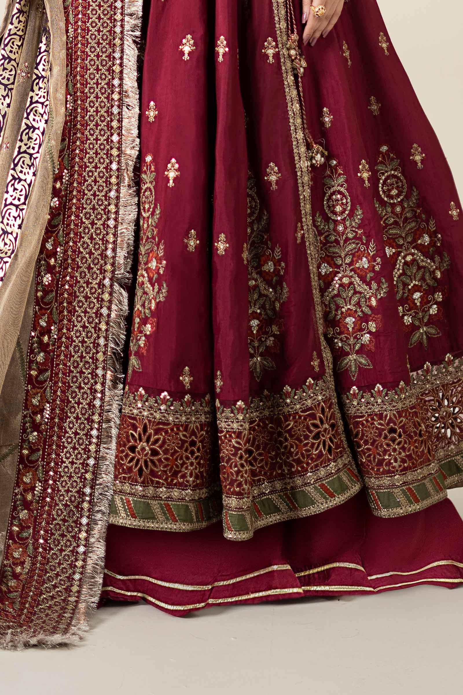 3 Piece Embroidered Raw Silk Suit - Image 5