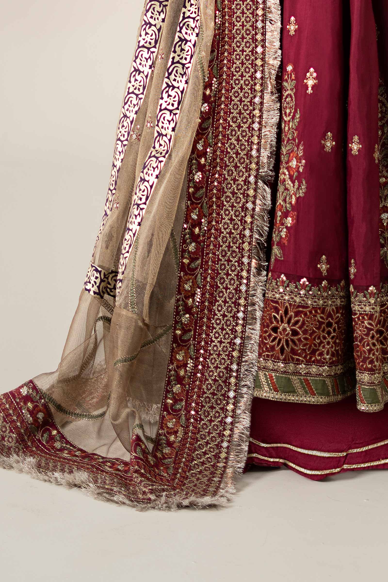 3 Piece Embroidered Raw Silk Suit - Image 6