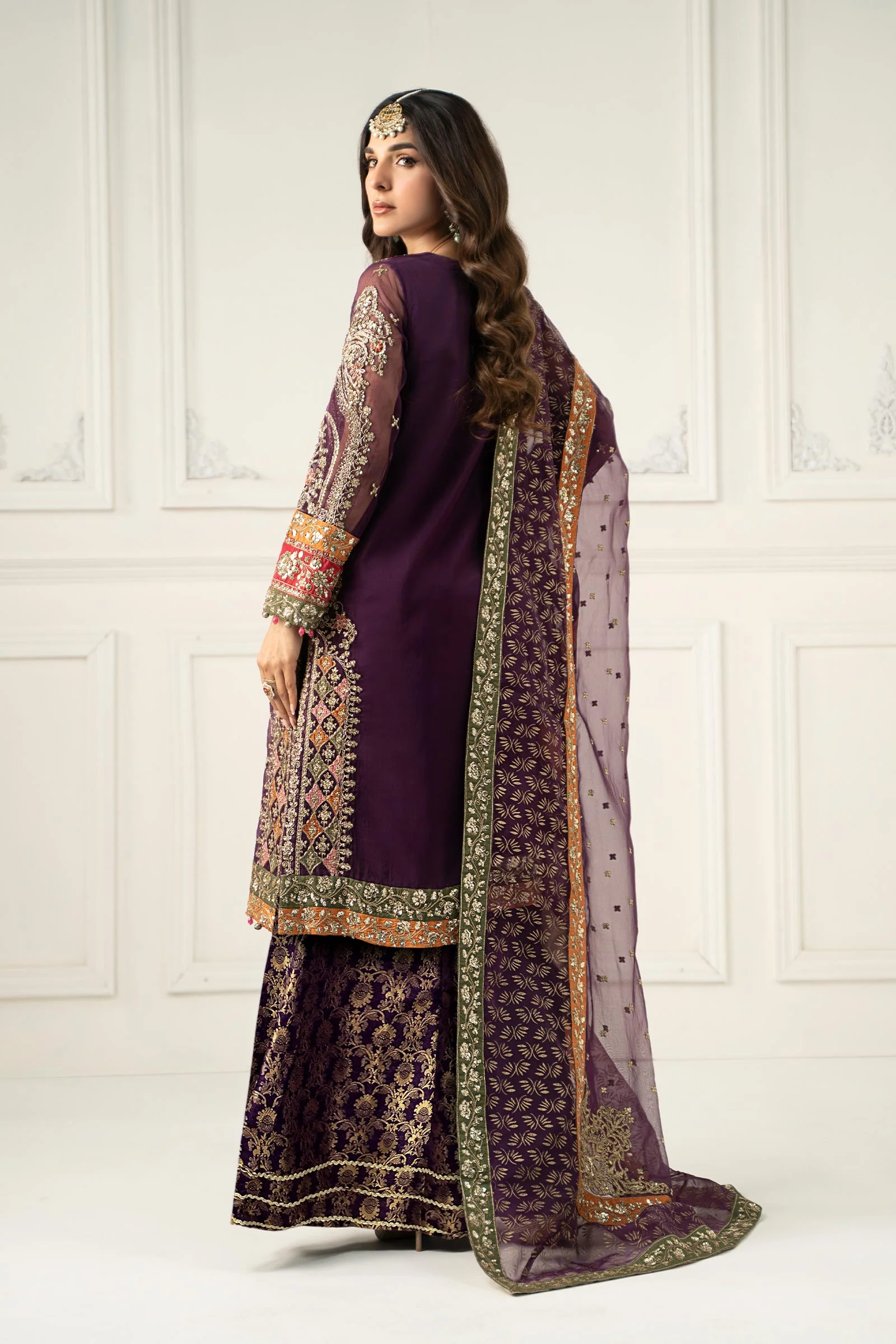 3 Piece Embroidered Organza Suit - Image 10