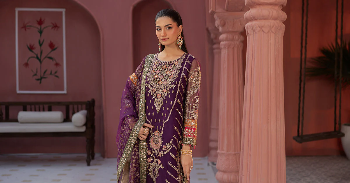 3 Piece Embroidered Organza Suit - Image 11