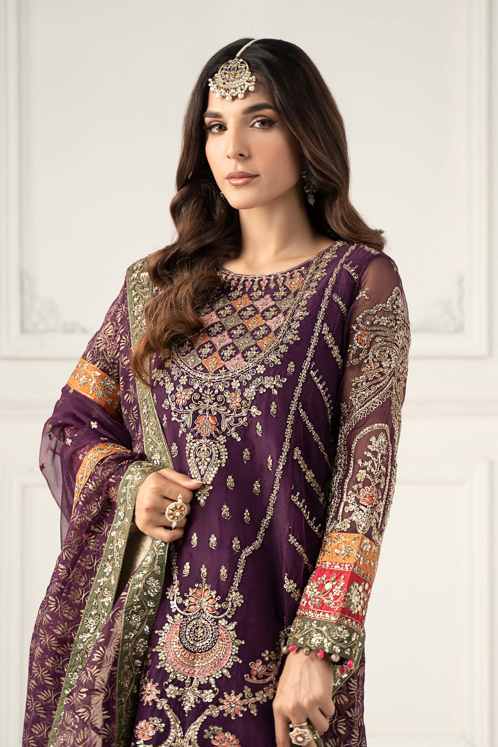 3 Piece Embroidered Organza Suit - Image 2
