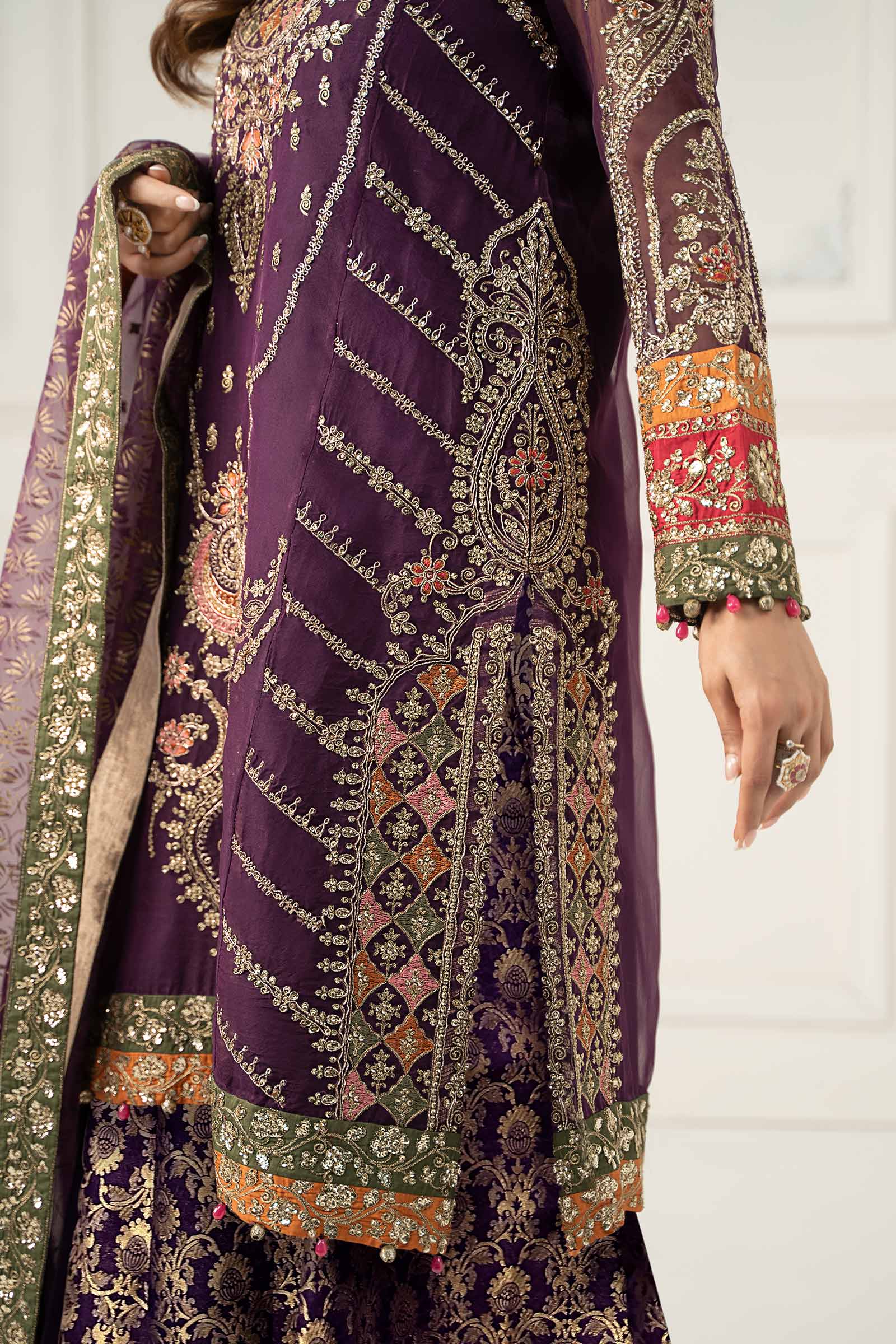 3 Piece Embroidered Organza Suit - Image 6