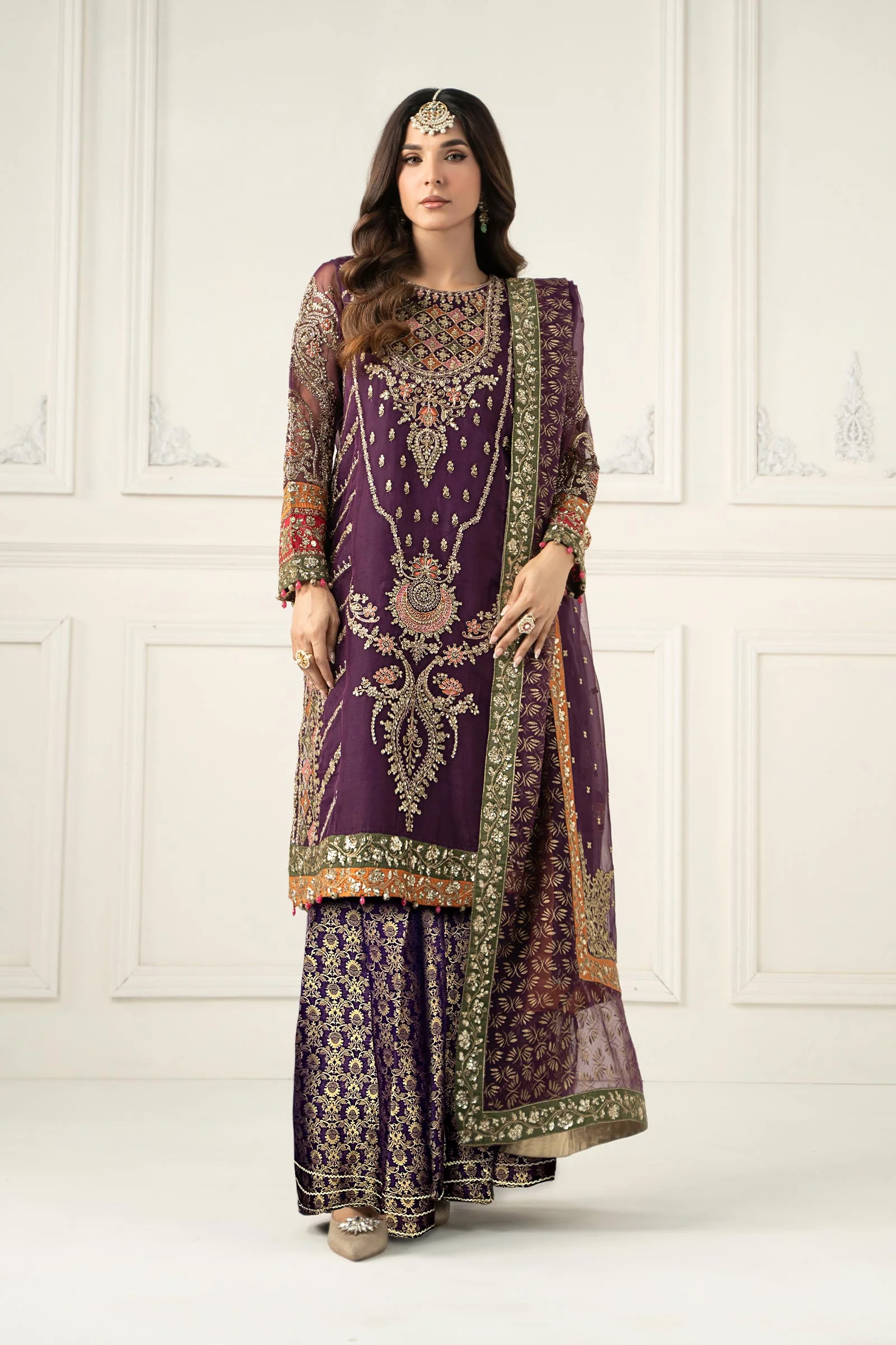 3 Piece Embroidered Organza Suit - Image 7
