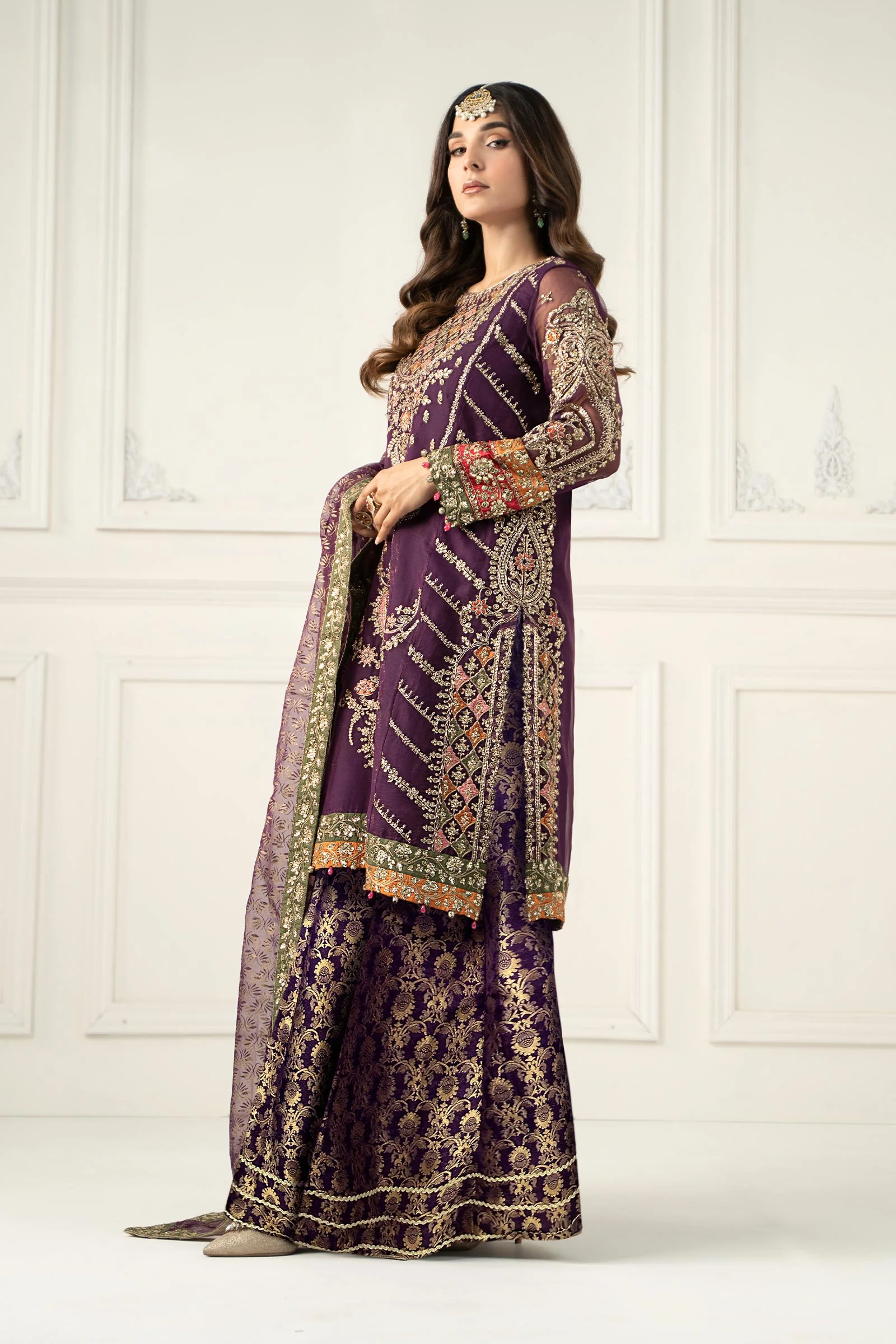 3 Piece Embroidered Organza Suit - Image 8