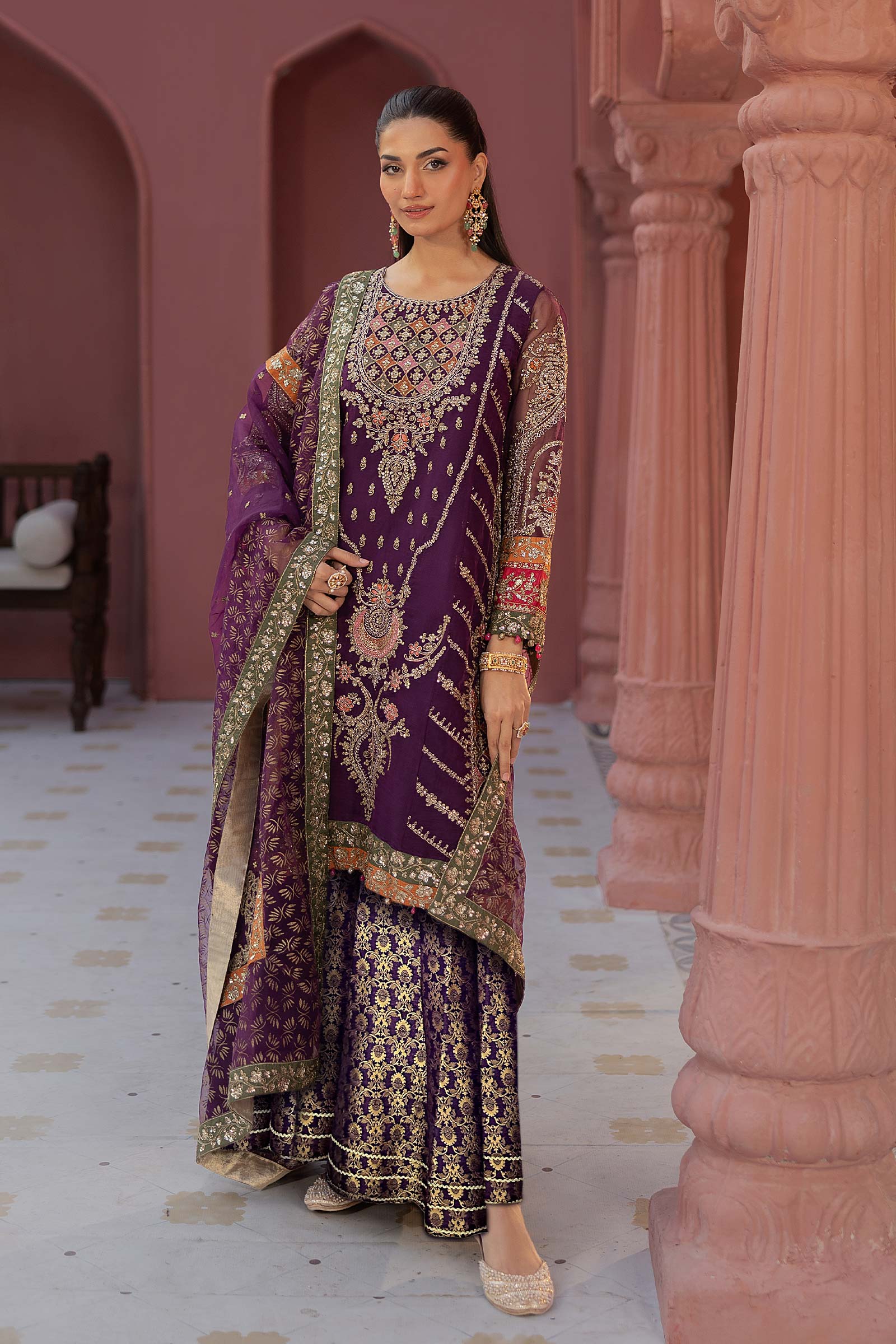 3 Piece Embroidered Organza Suit - Image 9
