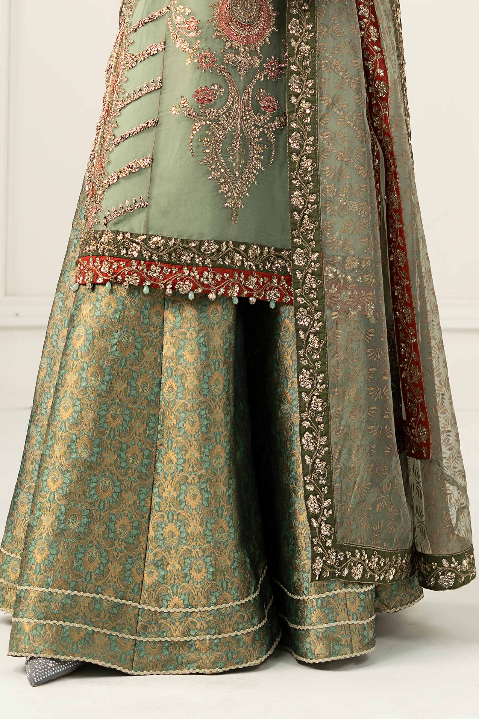 3 Piece Embroidered Organza Suit - Image 5