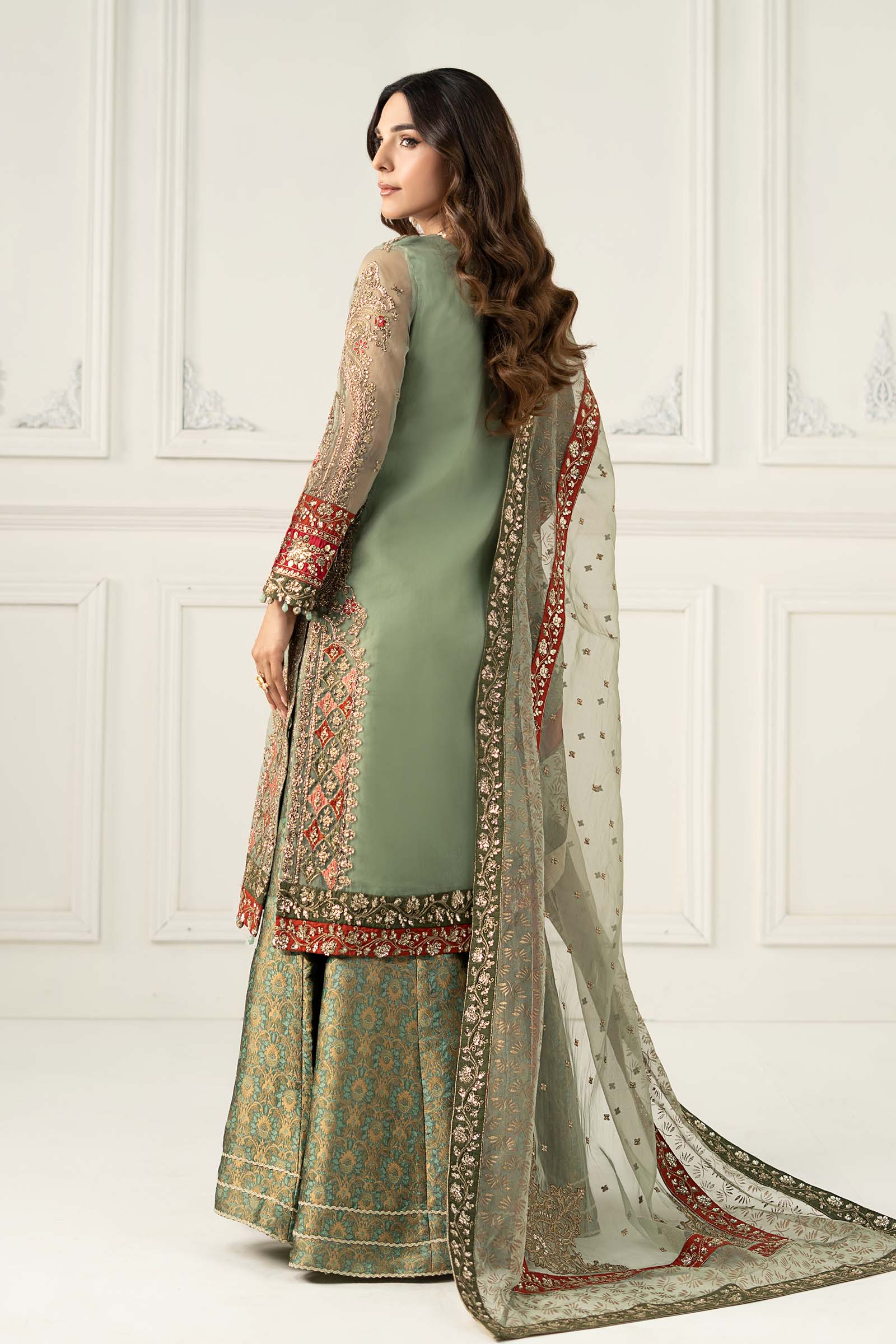 3 Piece Embroidered Organza Suit - Image 7