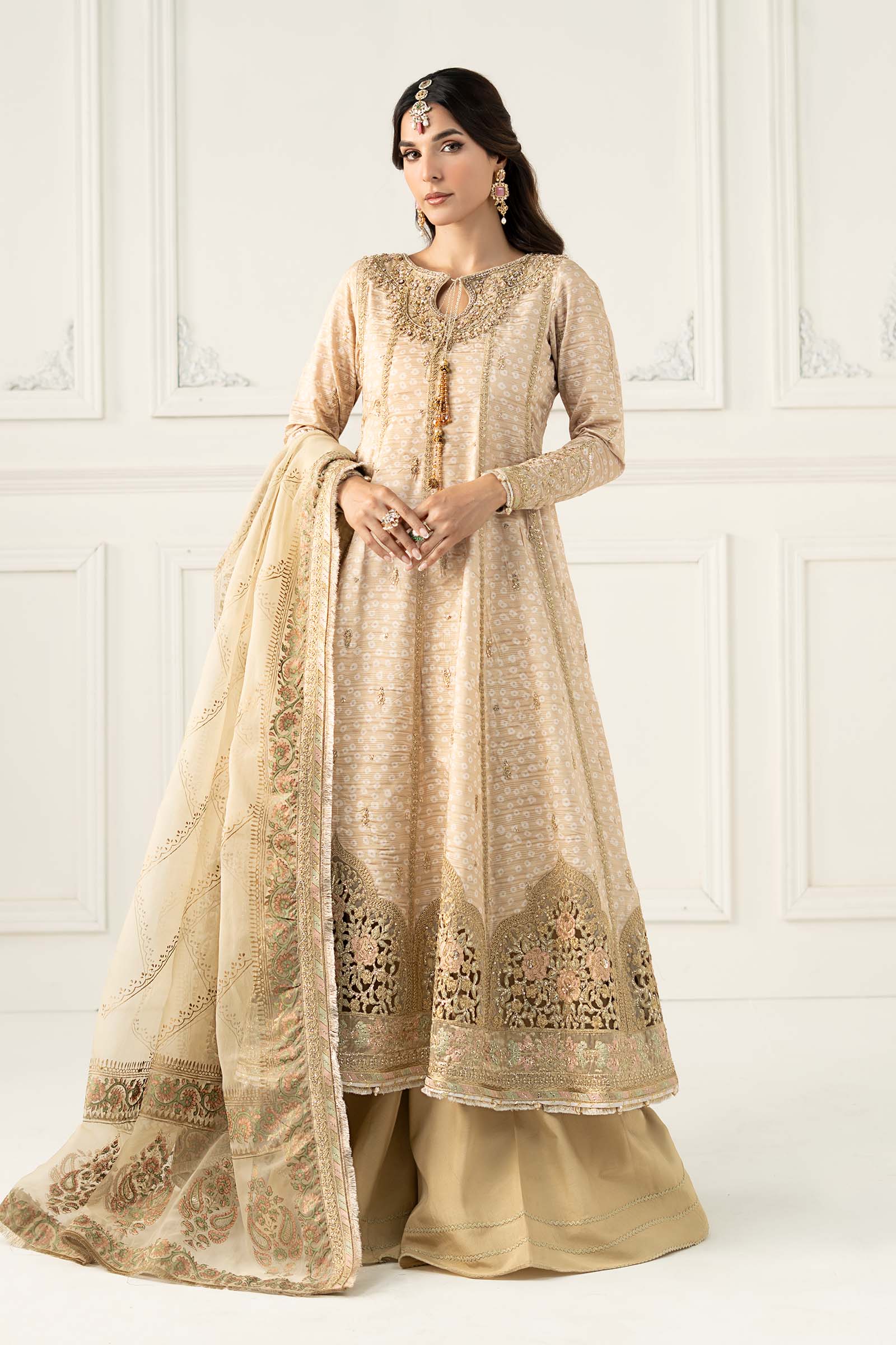 3 Piece Embroidered Raw Silk Suit - Image 2