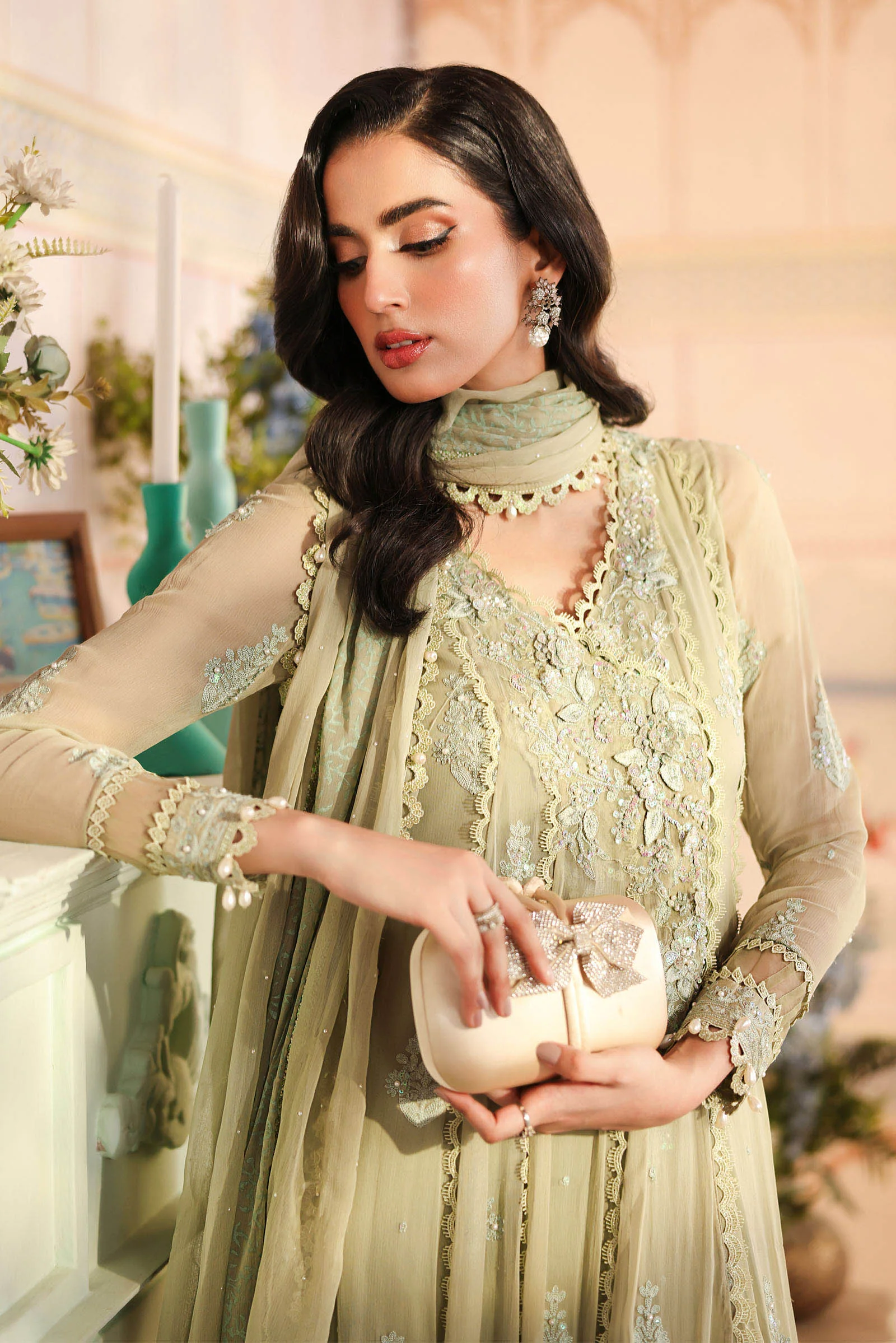 3 Piece Embroidered Chiffon Suit - Image 4