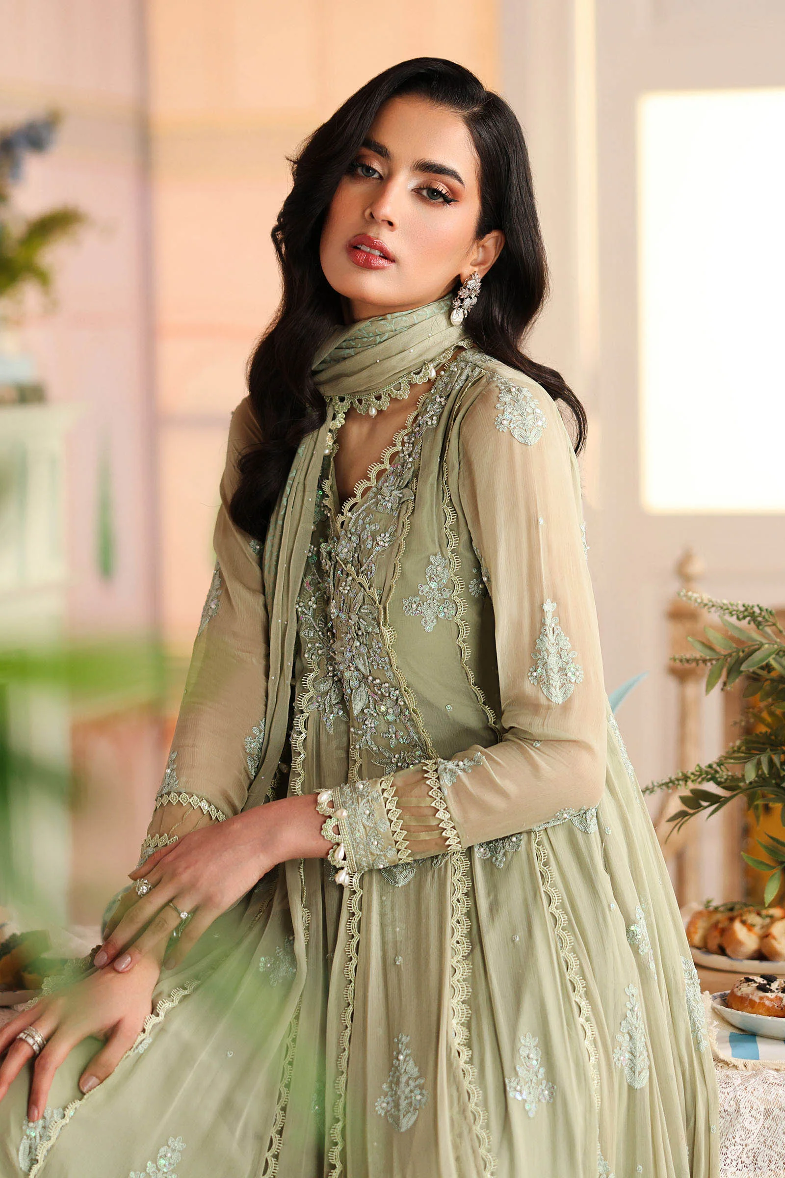 3 Piece Embroidered Chiffon Suit - Image 6