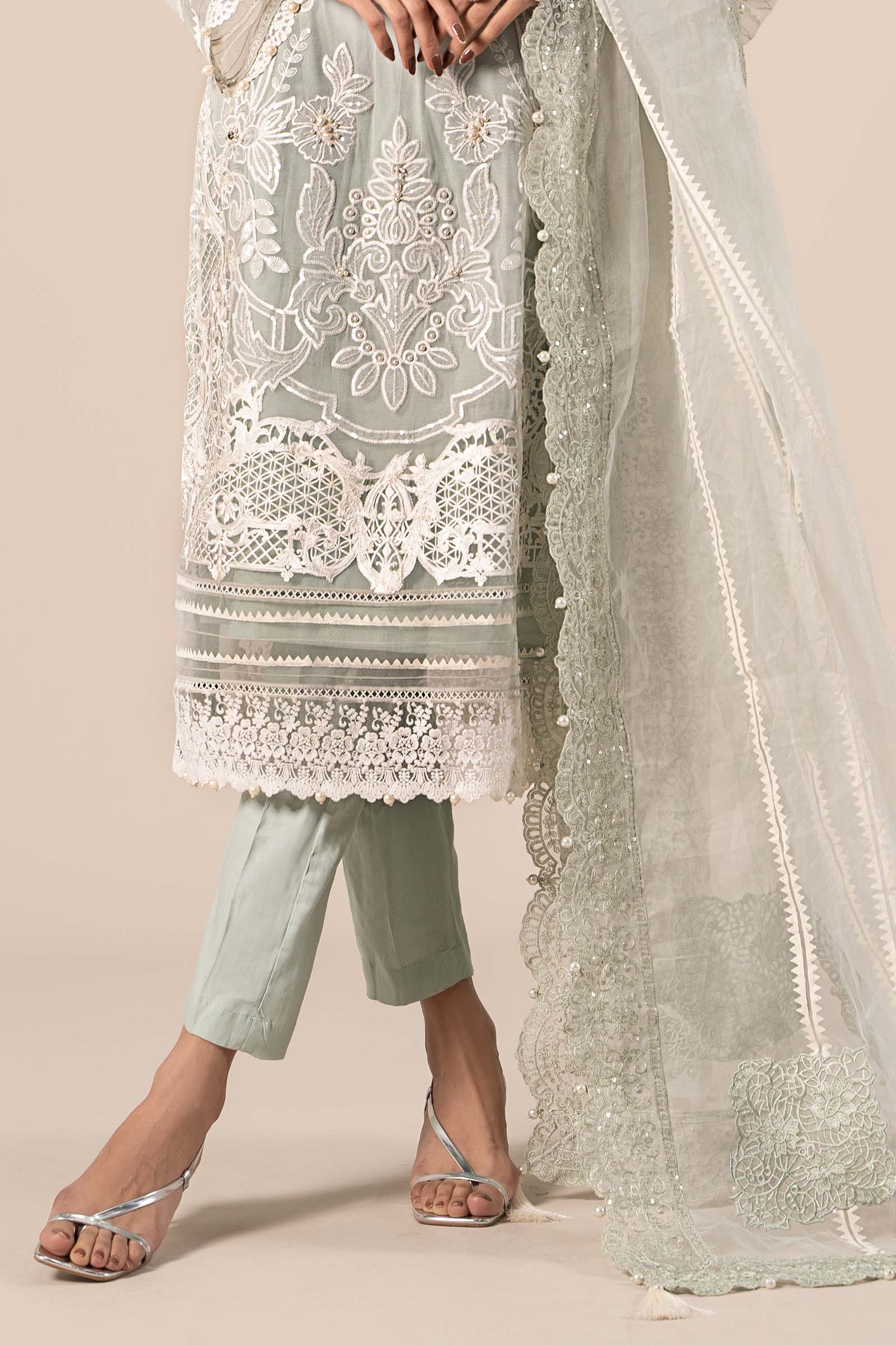 3 Piece Embroidered Chiffon Suit - Image 4