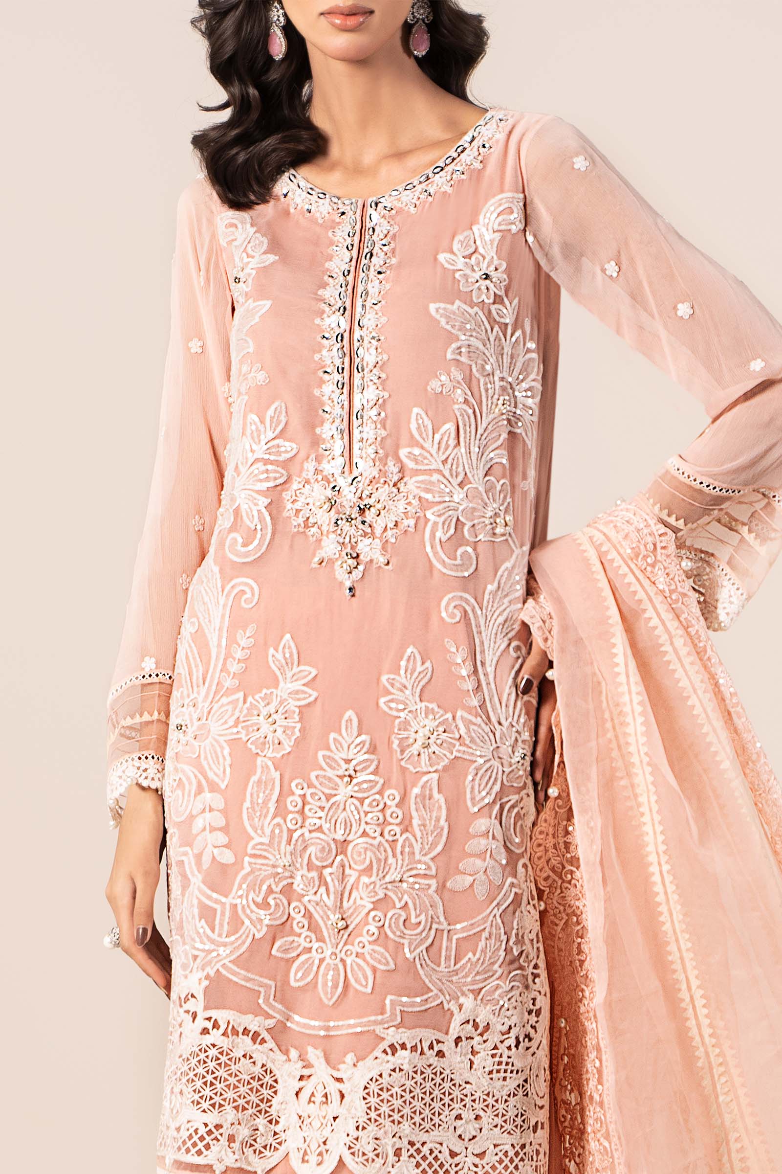 3 Piece Embroidered Chiffon Suit - Image 12