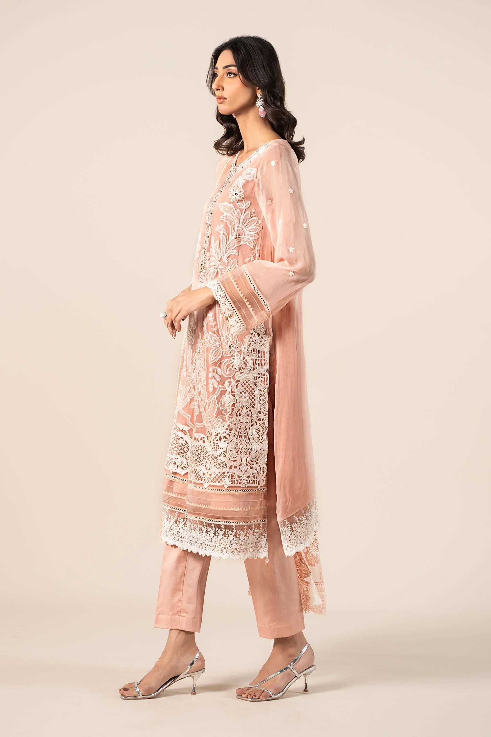 3 Piece Embroidered Chiffon Suit - Image 15