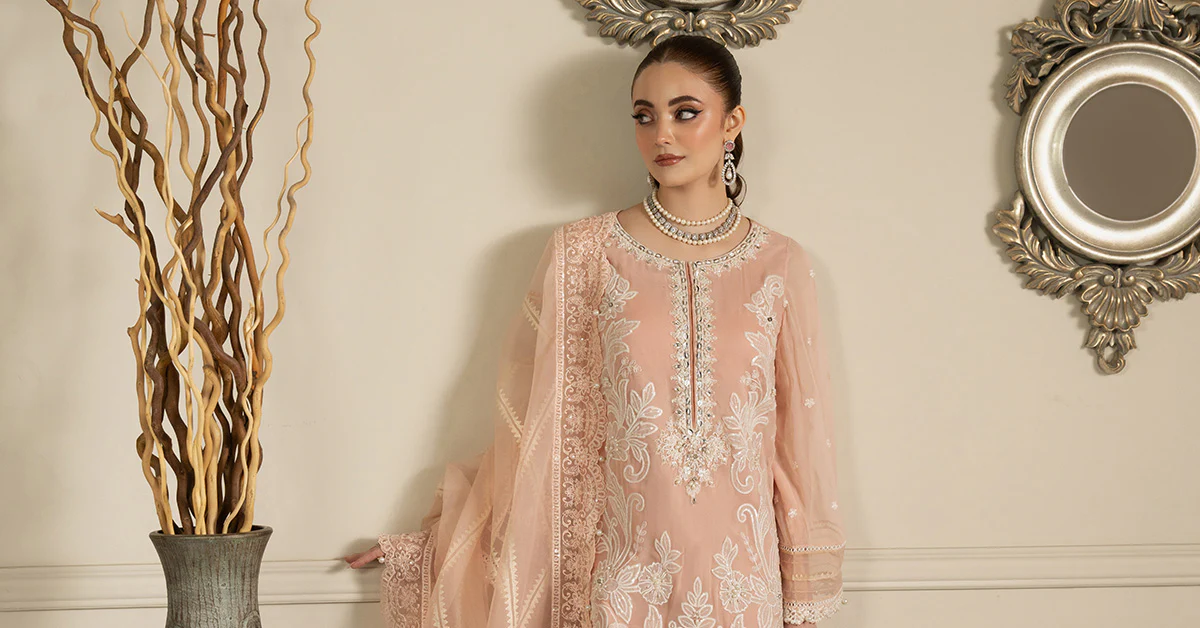 3 Piece Embroidered Chiffon Suit - Image 17