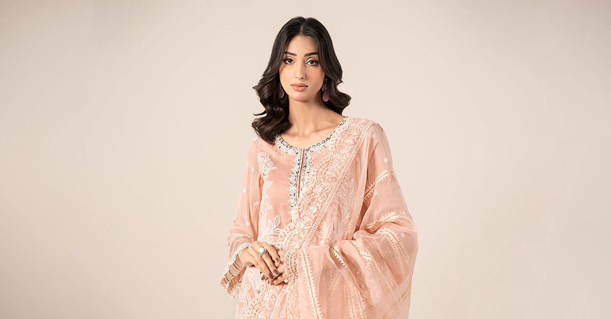 3 Piece Embroidered Chiffon Suit - Image 18