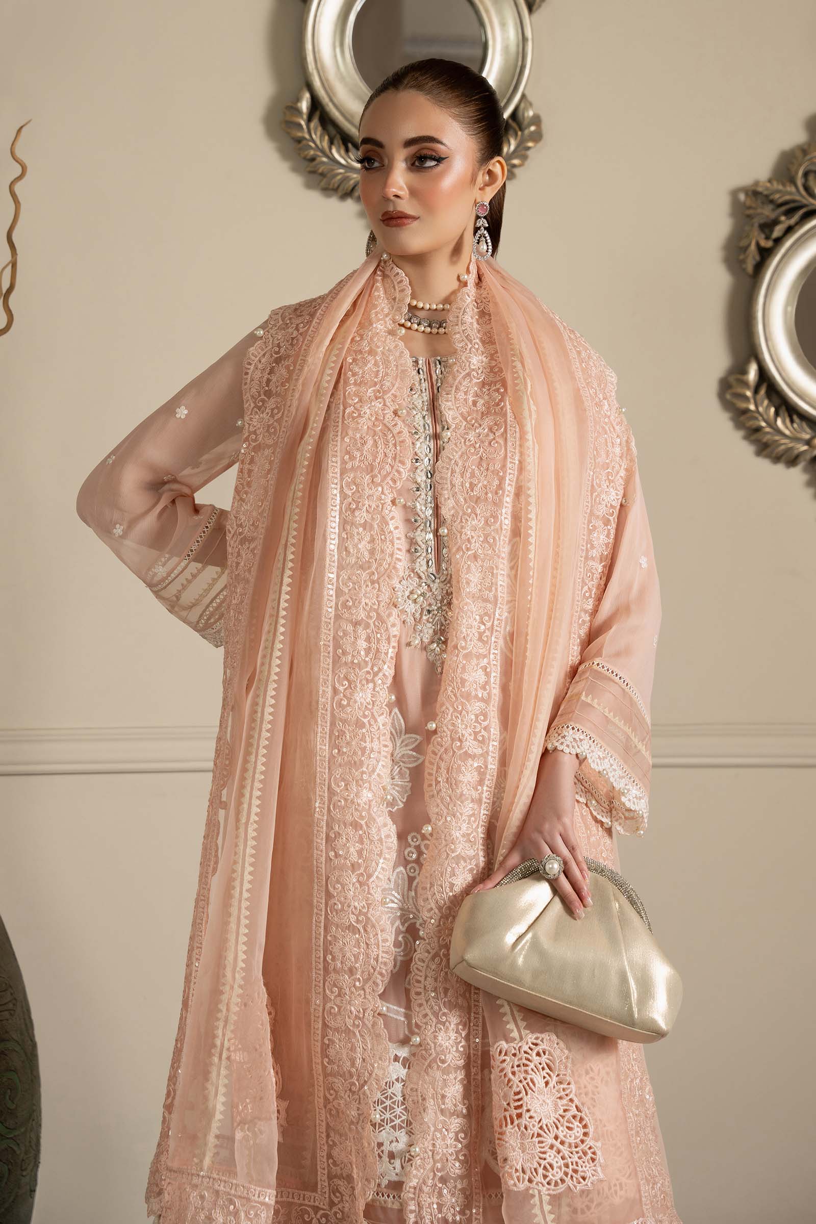 3 Piece Embroidered Chiffon Suit - Image 2