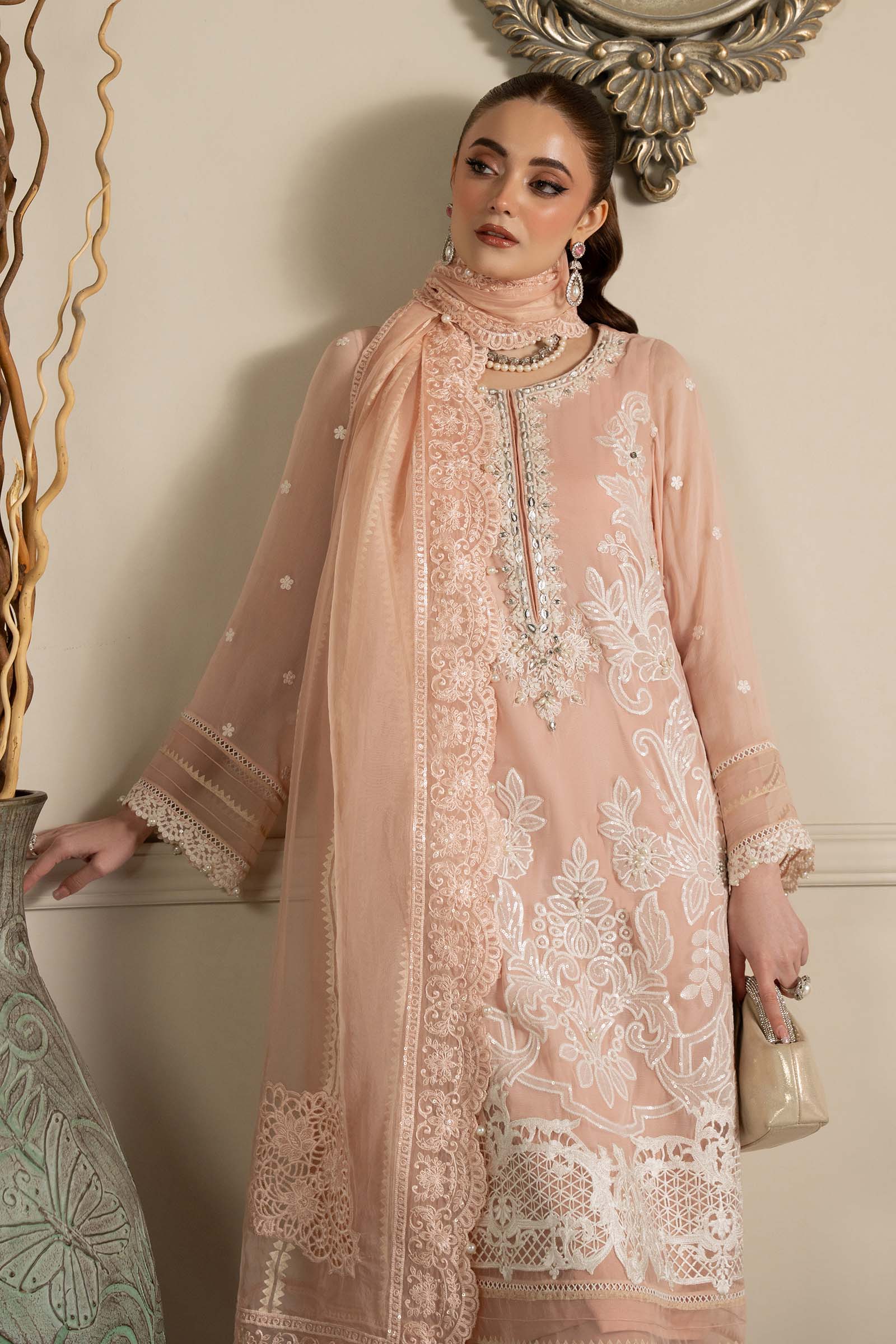 3 Piece Embroidered Chiffon Suit - Image 3