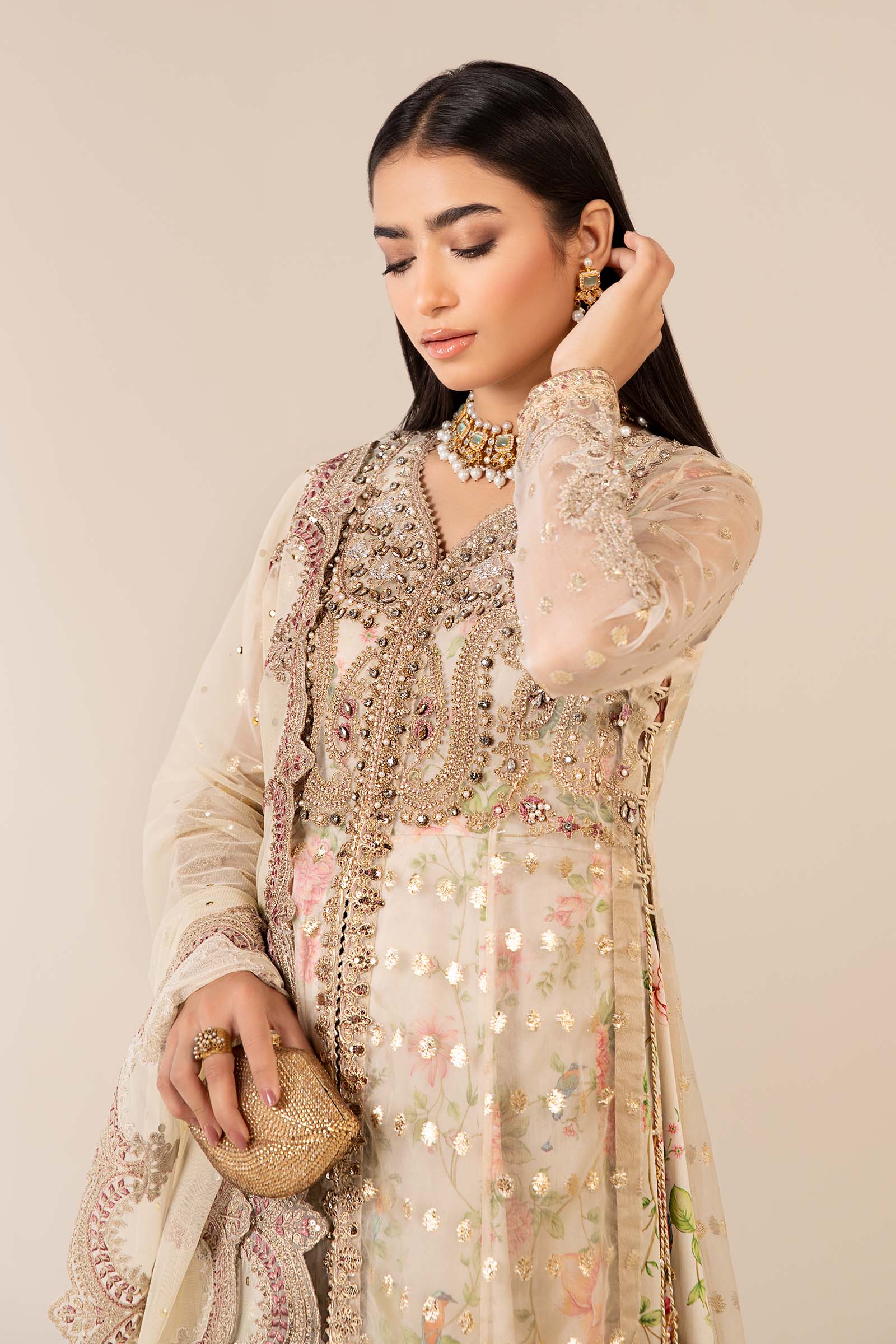 3 Piece Embroidered Organza Suit - Image 2