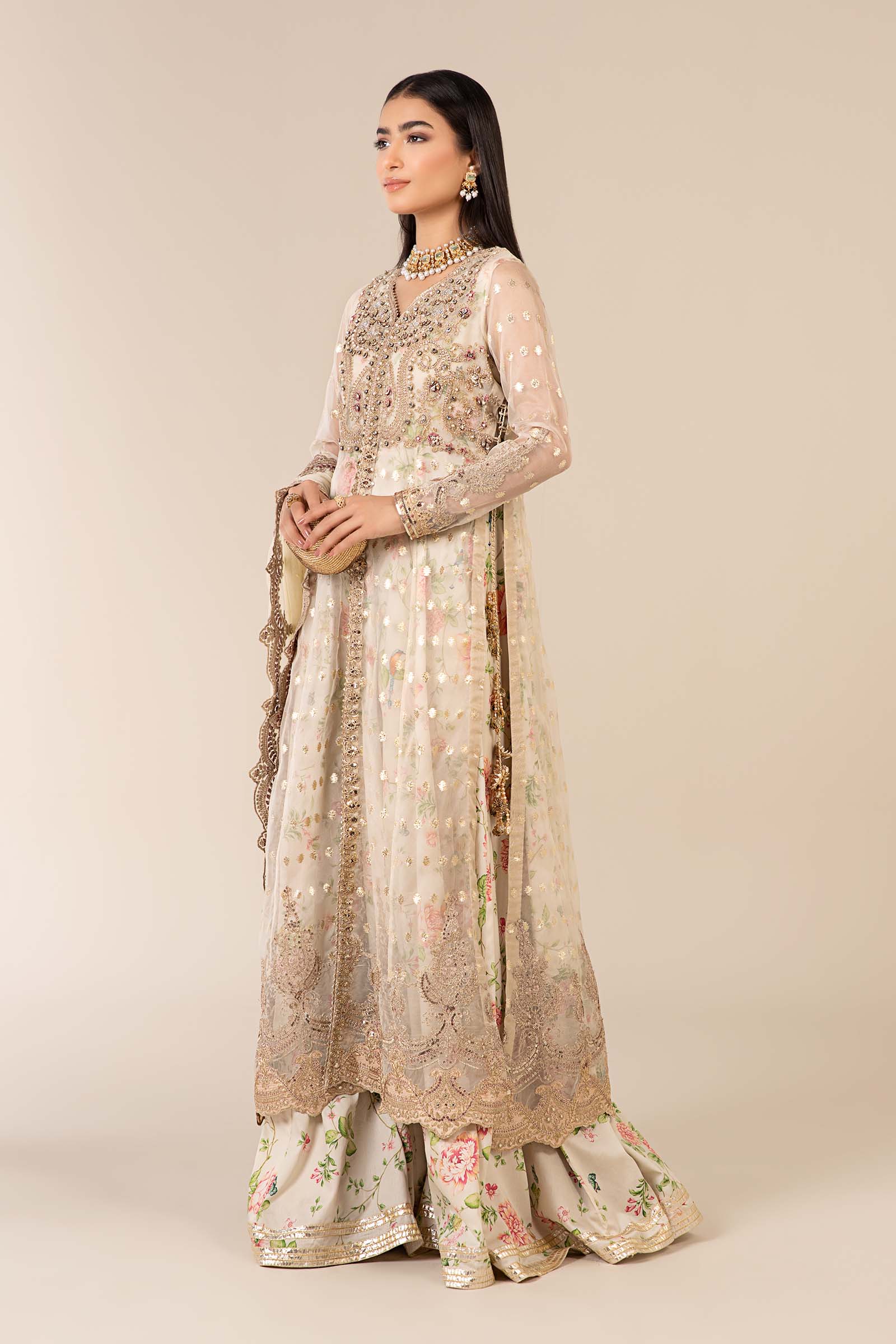 3 Piece Embroidered Organza Suit - Image 4