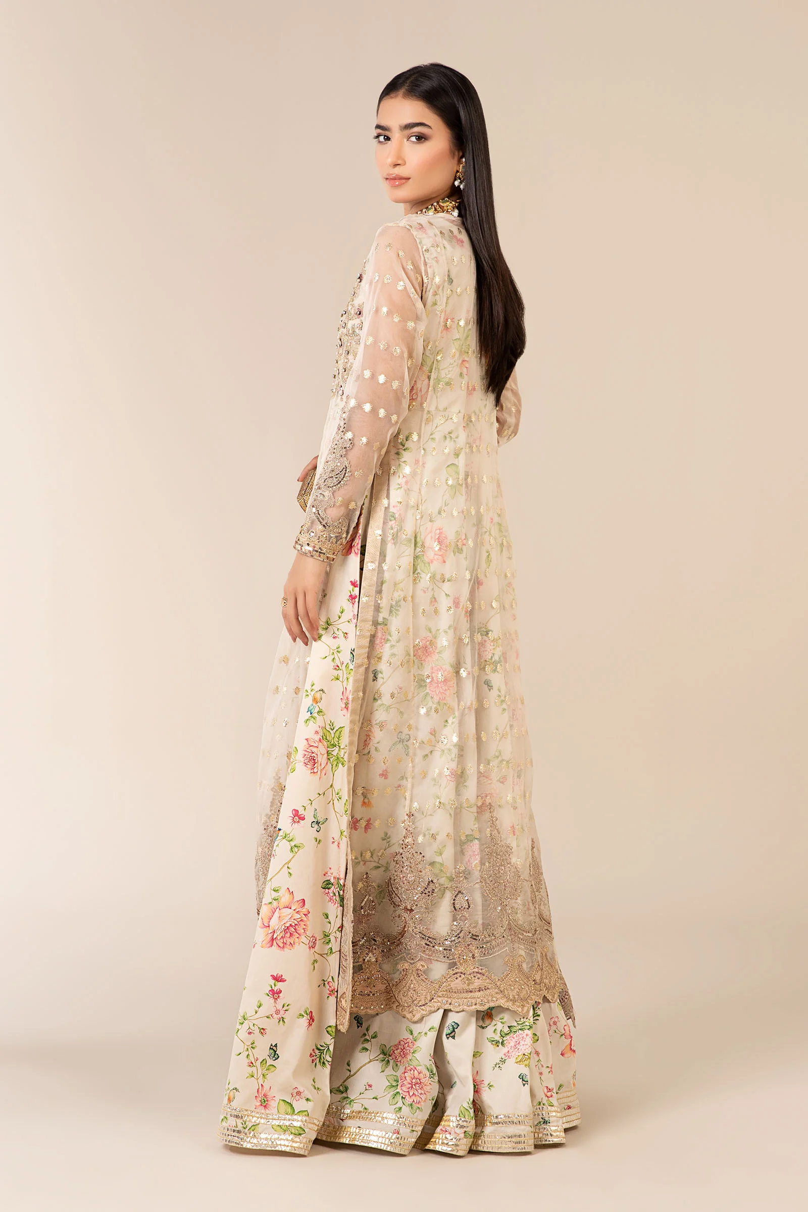3 Piece Embroidered Organza Suit - Image 5