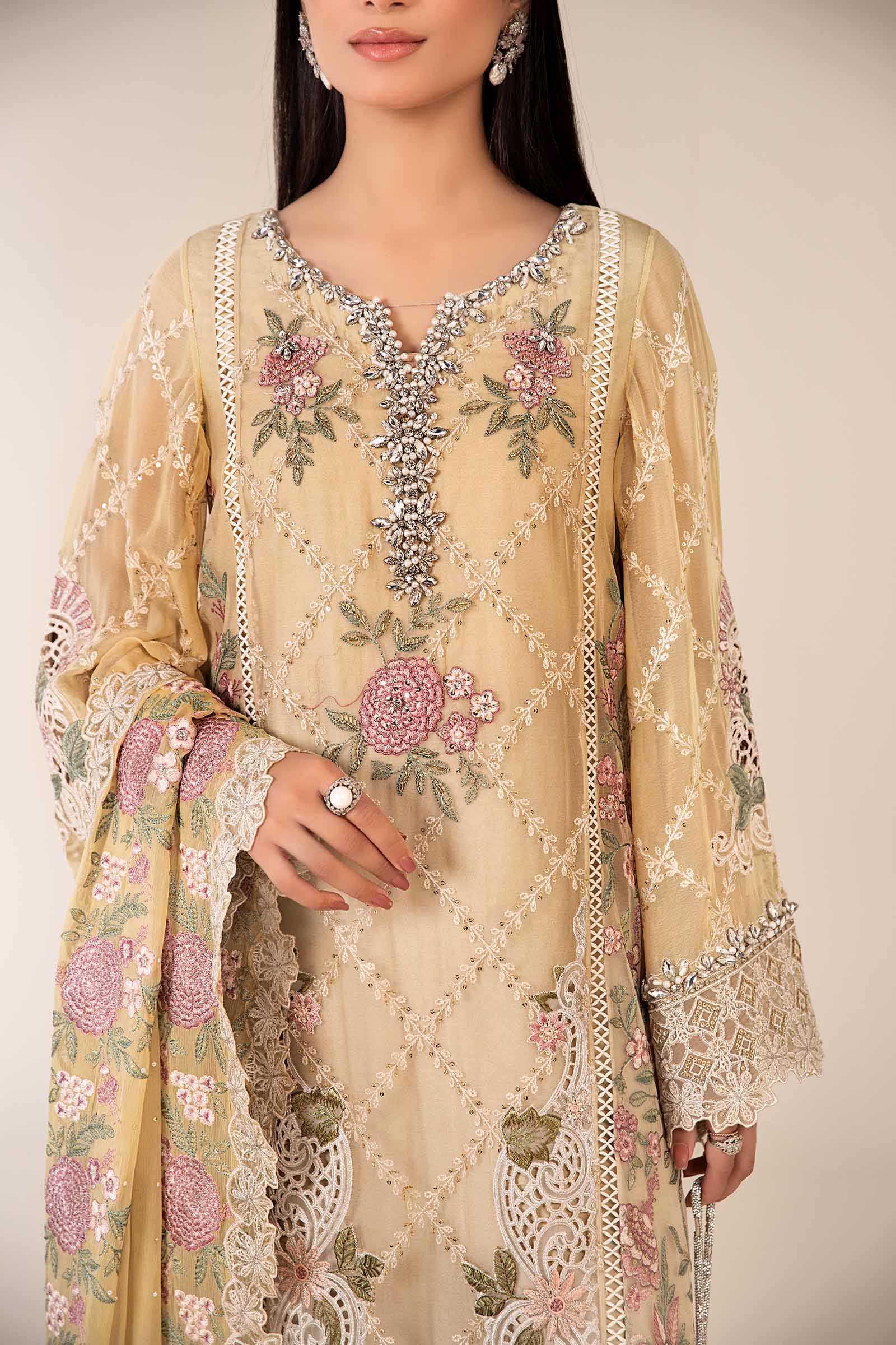 3 Piece Embroidered Chiffon Suit - Image 4