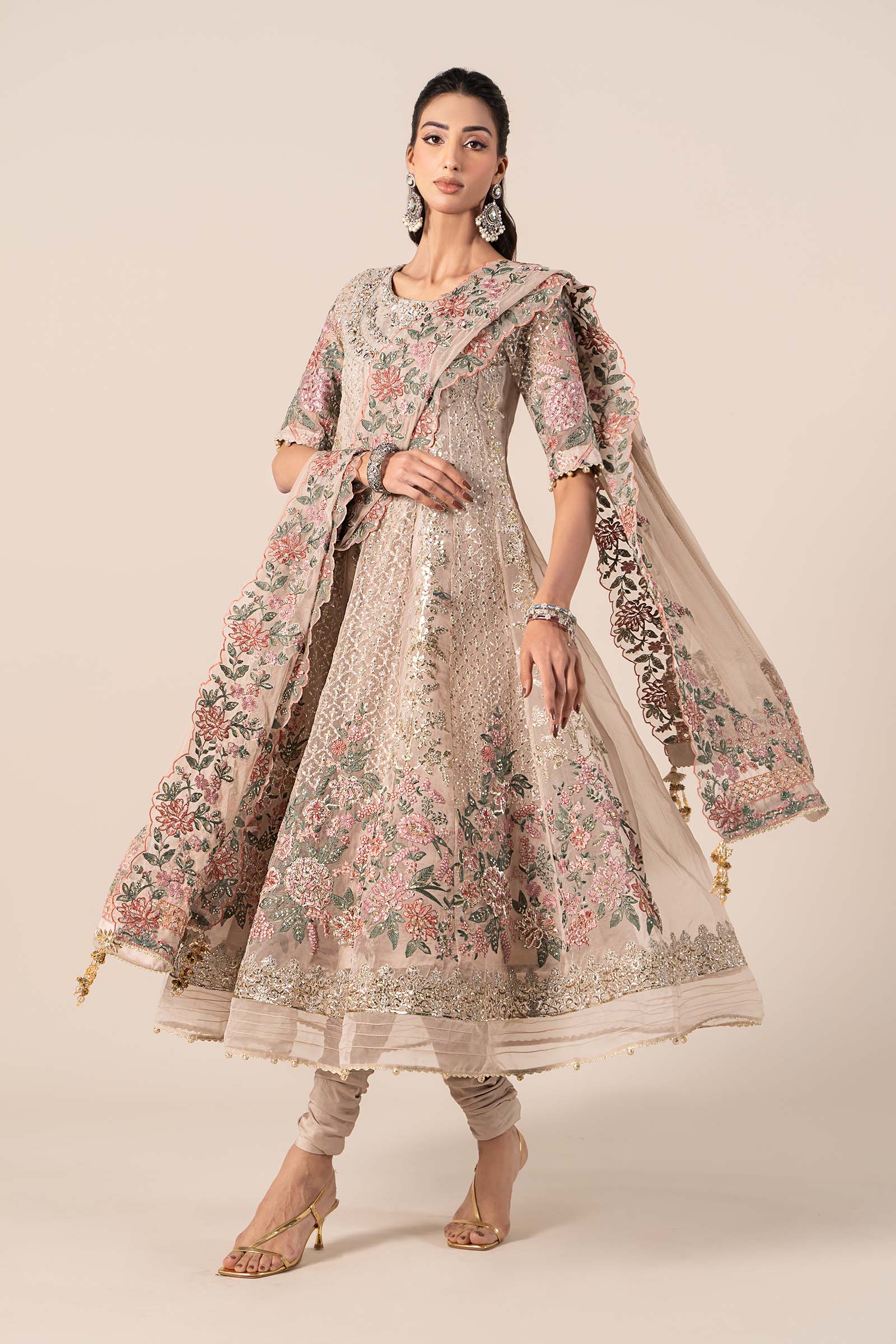 3 Piece Embroidered Organza Suit - Image 3