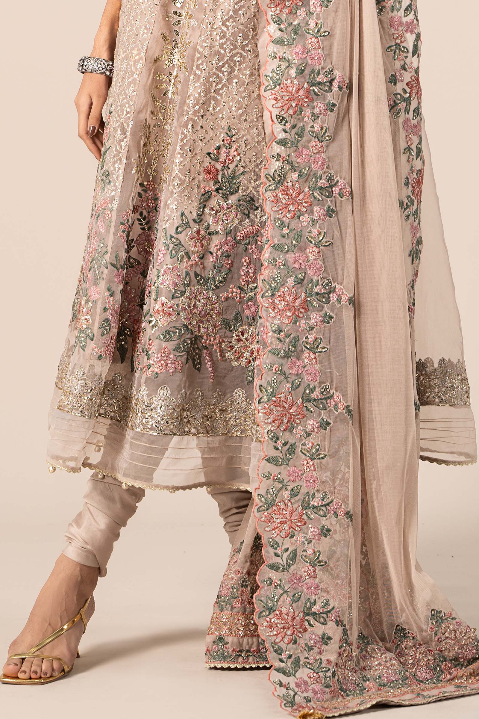 3 Piece Embroidered Organza Suit - Image 5