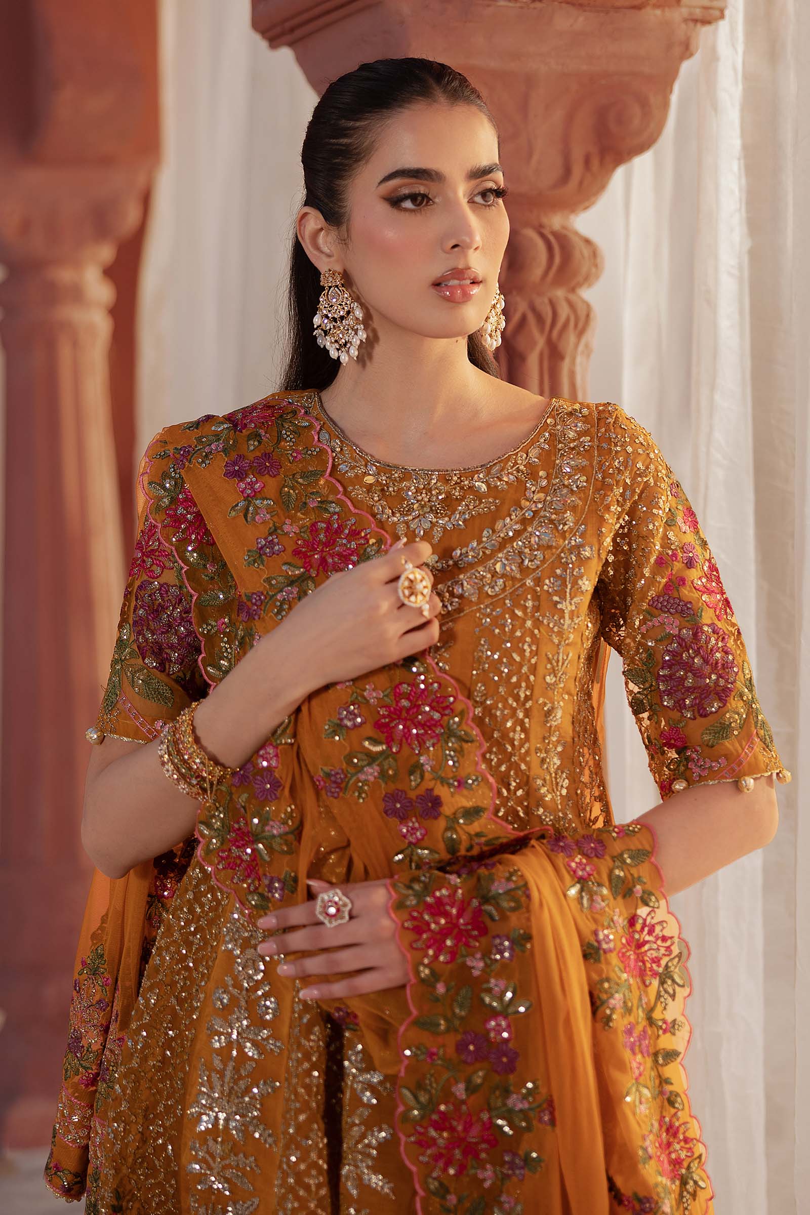 3 Piece Embroidered Organza Suit - Image 2