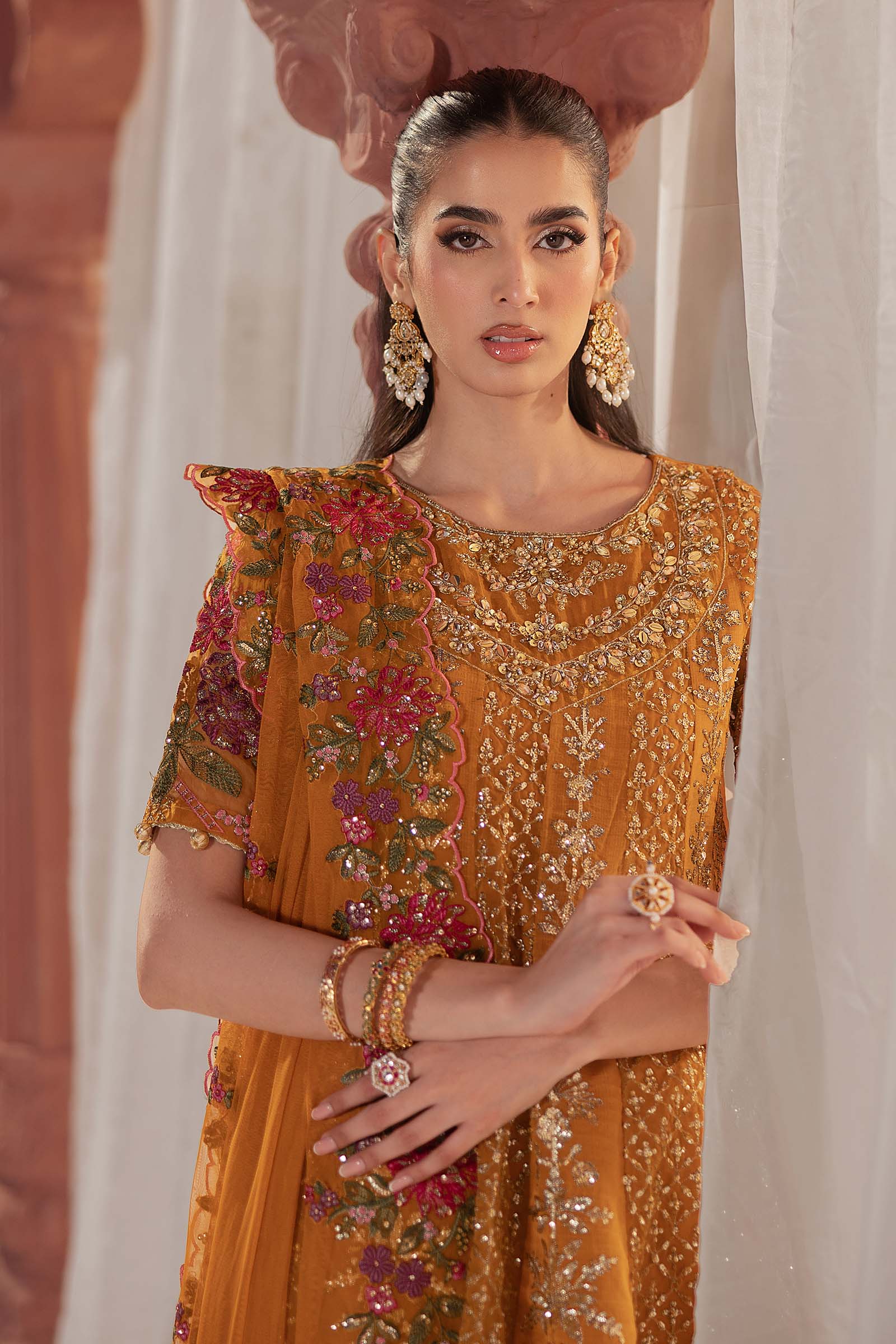 3 Piece Embroidered Organza Suit - Image 5