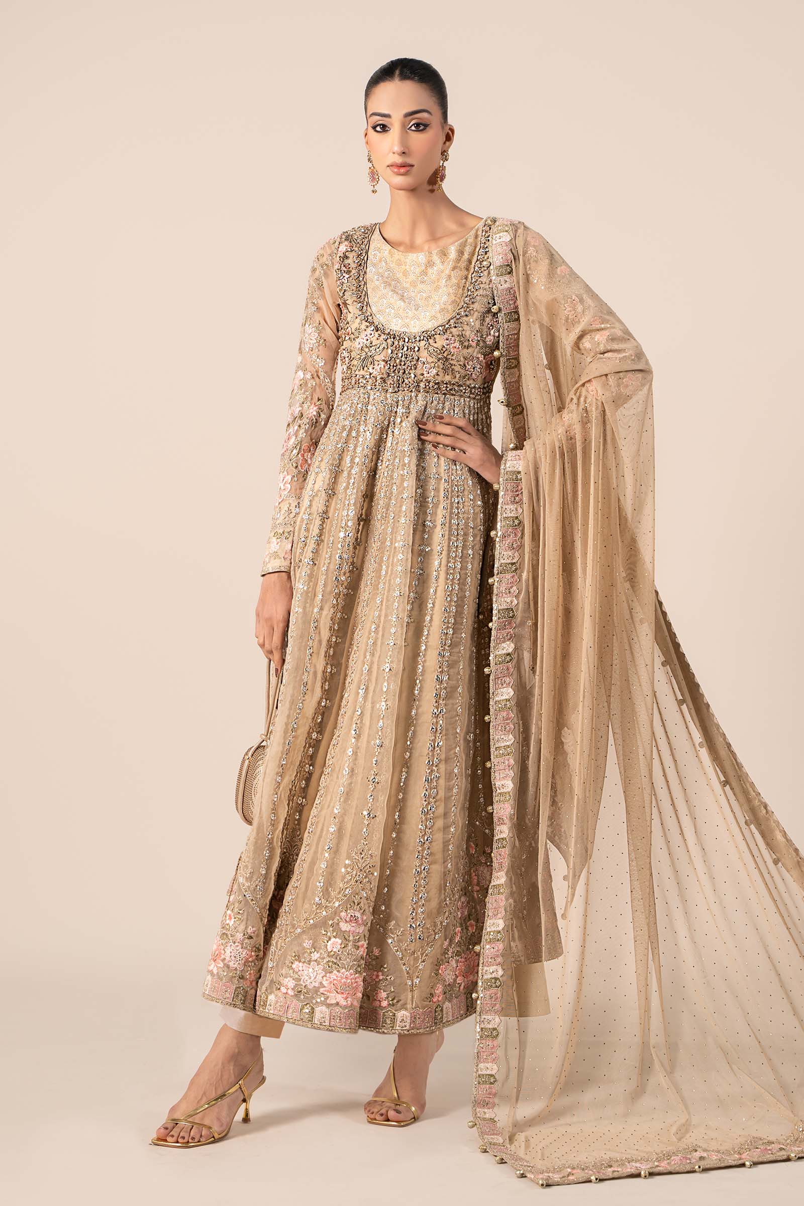 3 Piece Embroidered Organza Suit