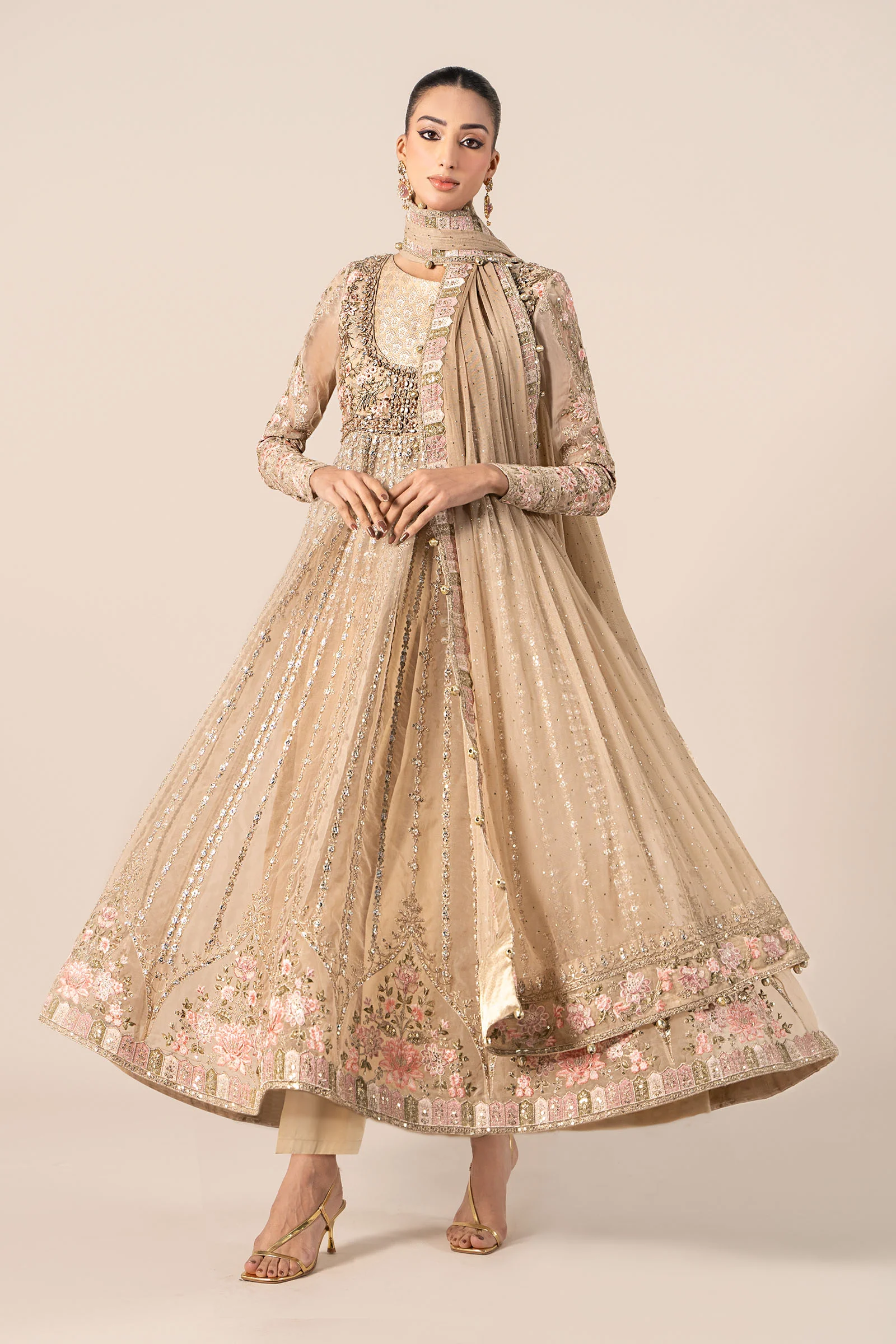 3 Piece Embroidered Organza Suit - Image 3