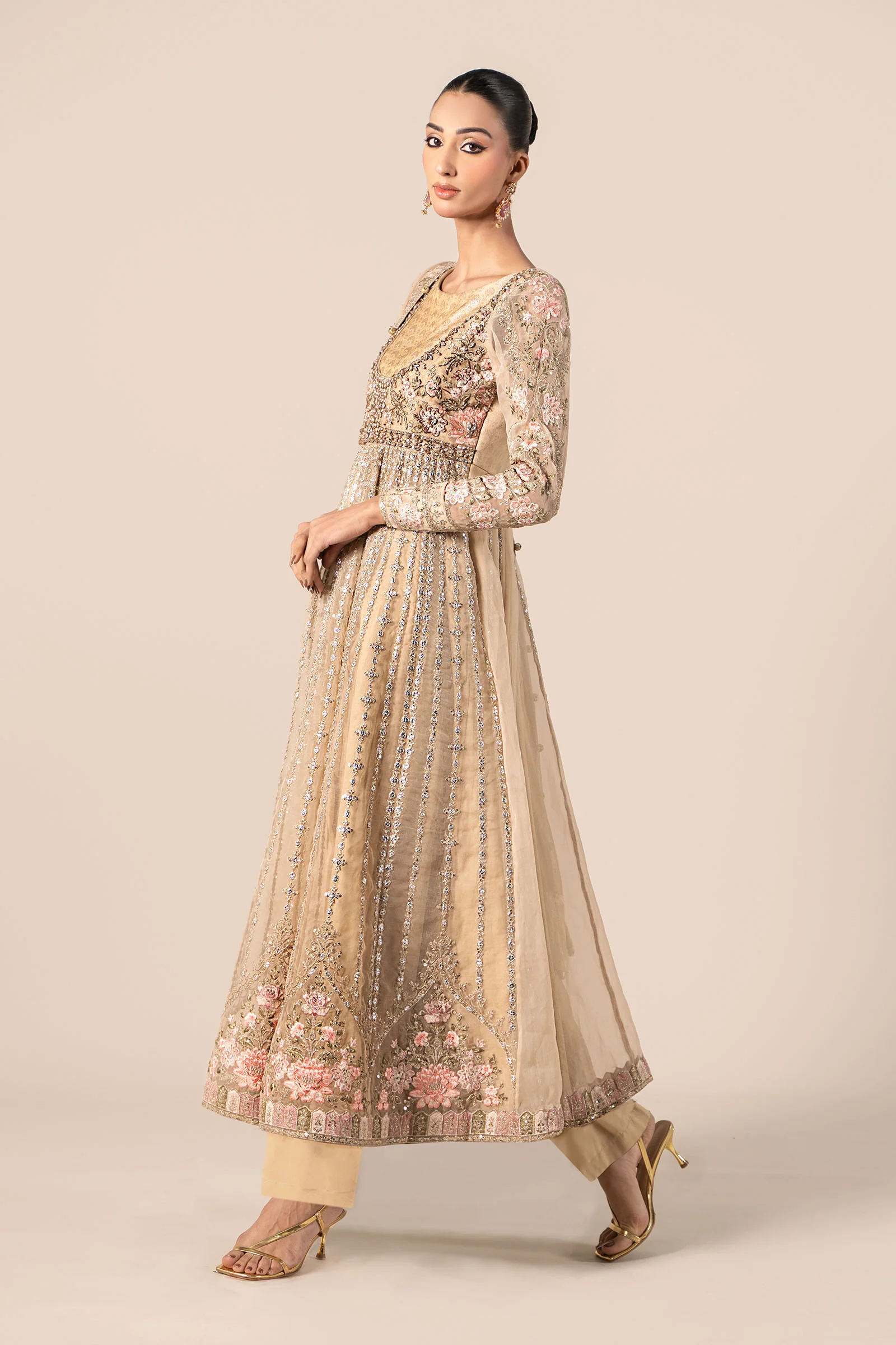 3 Piece Embroidered Organza Suit - Image 5