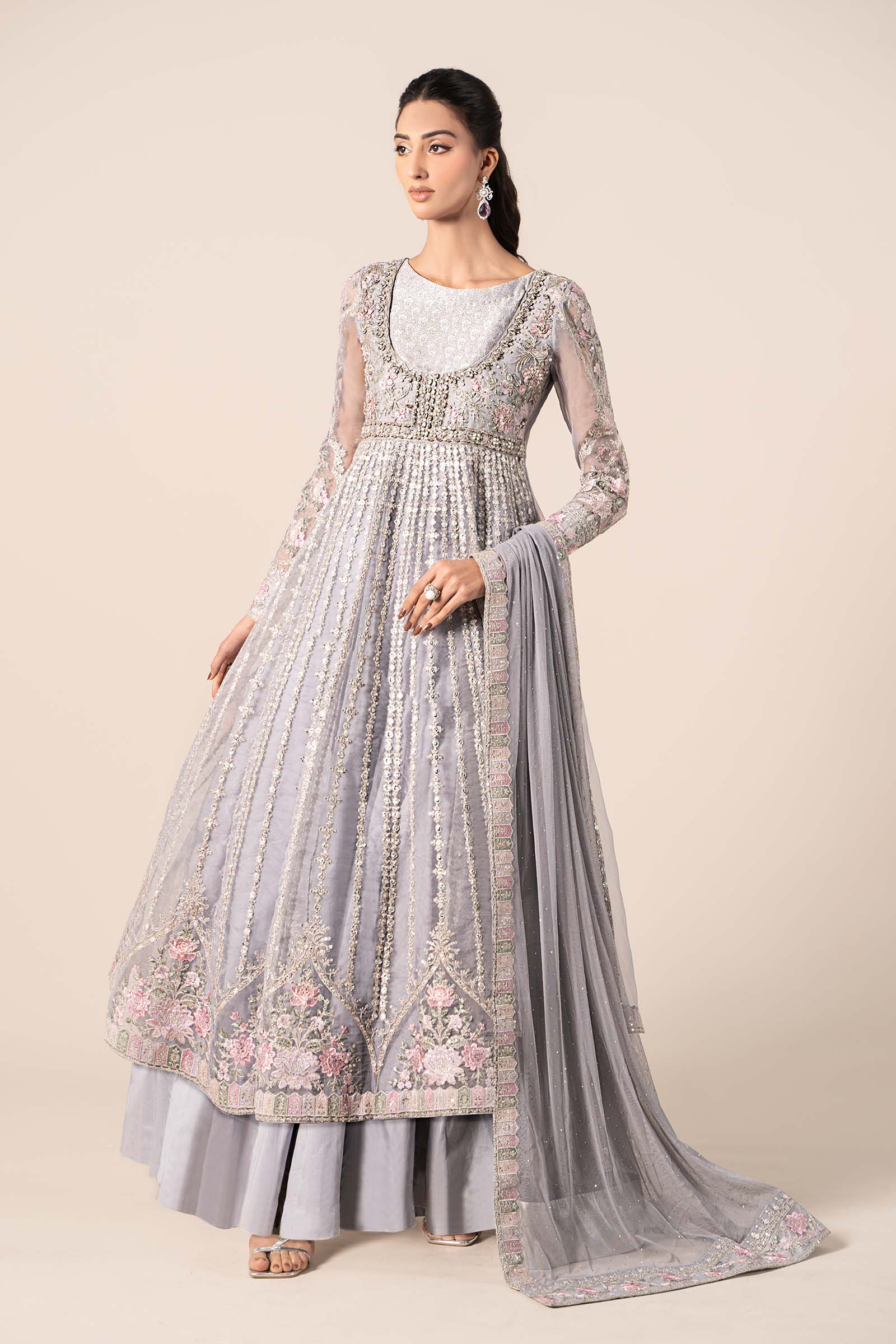 3 Piece Embroidered Organza Suit - Image 3