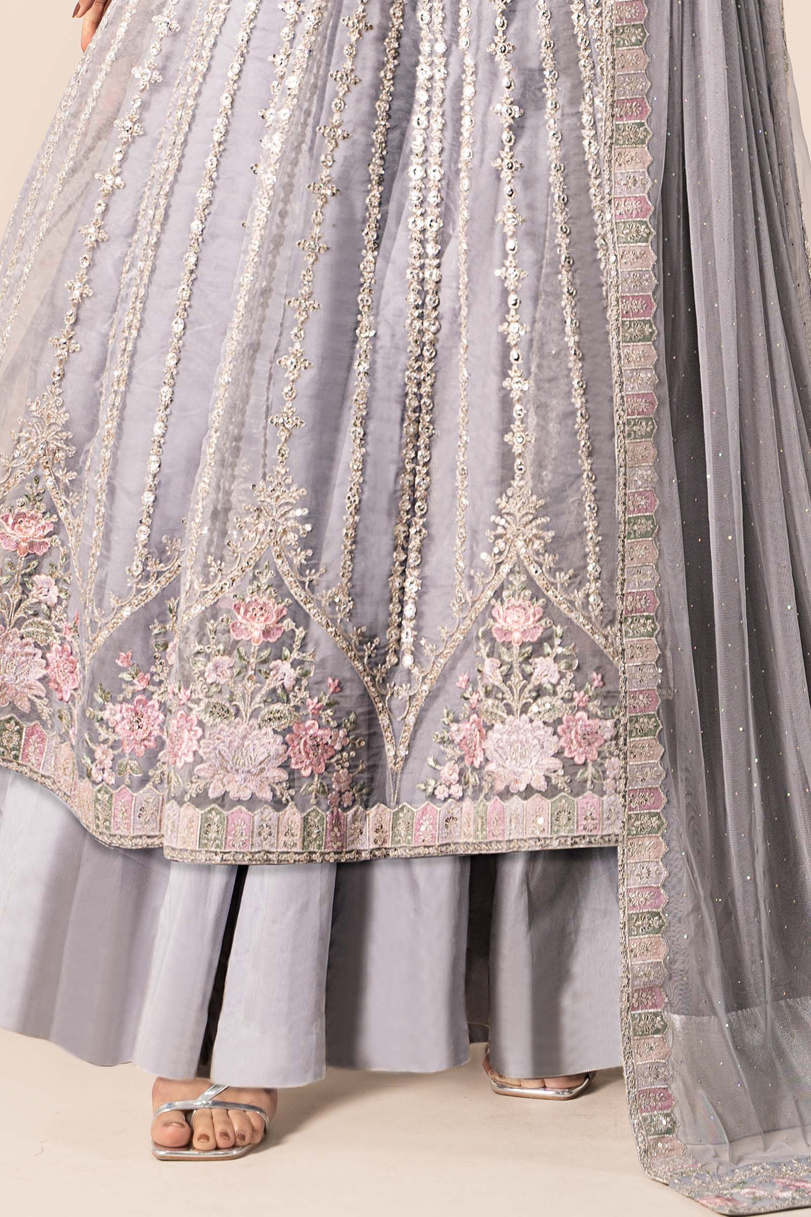3 Piece Embroidered Organza Suit - Image 6