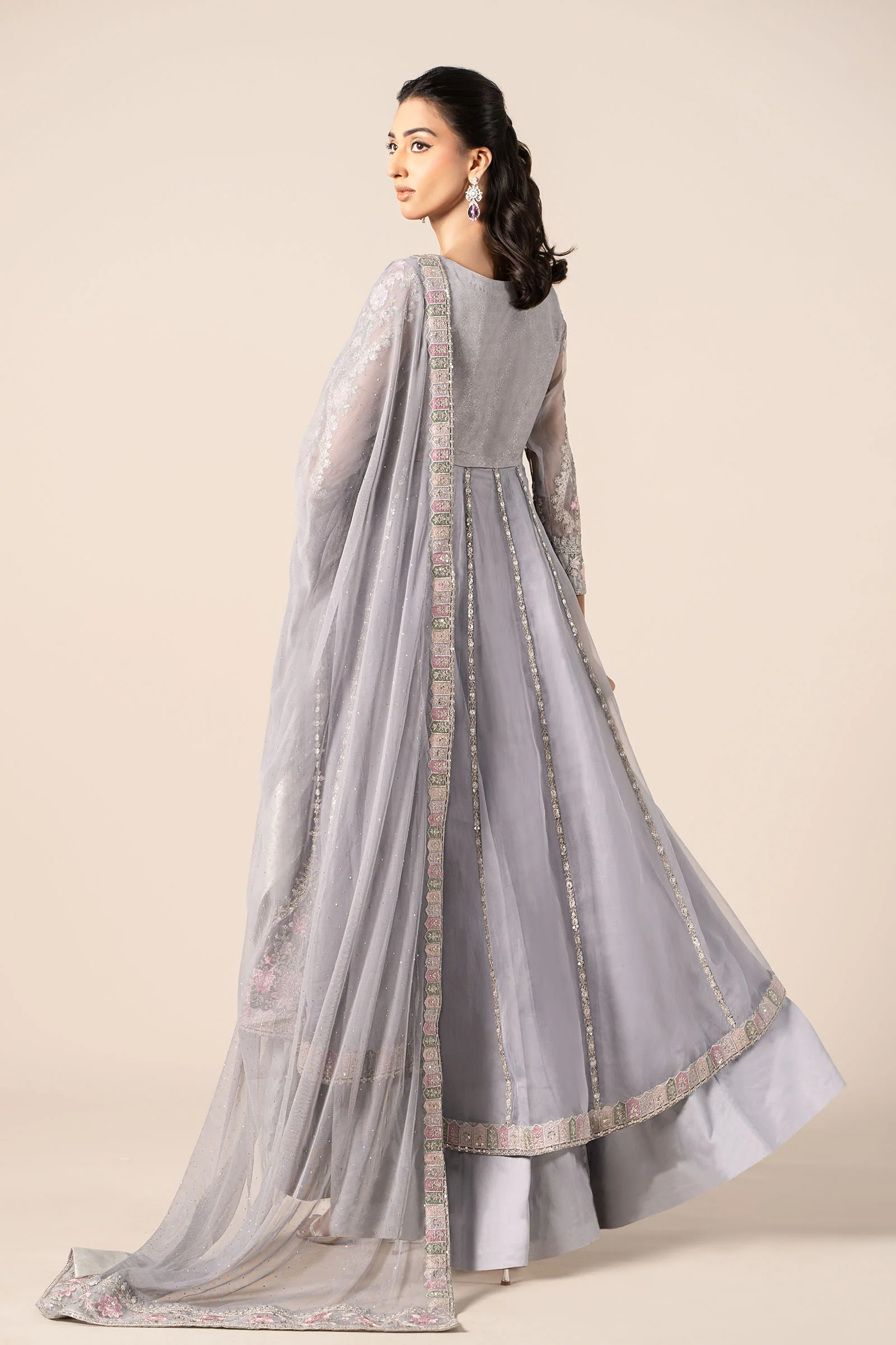 3 Piece Embroidered Organza Suit - Image 8