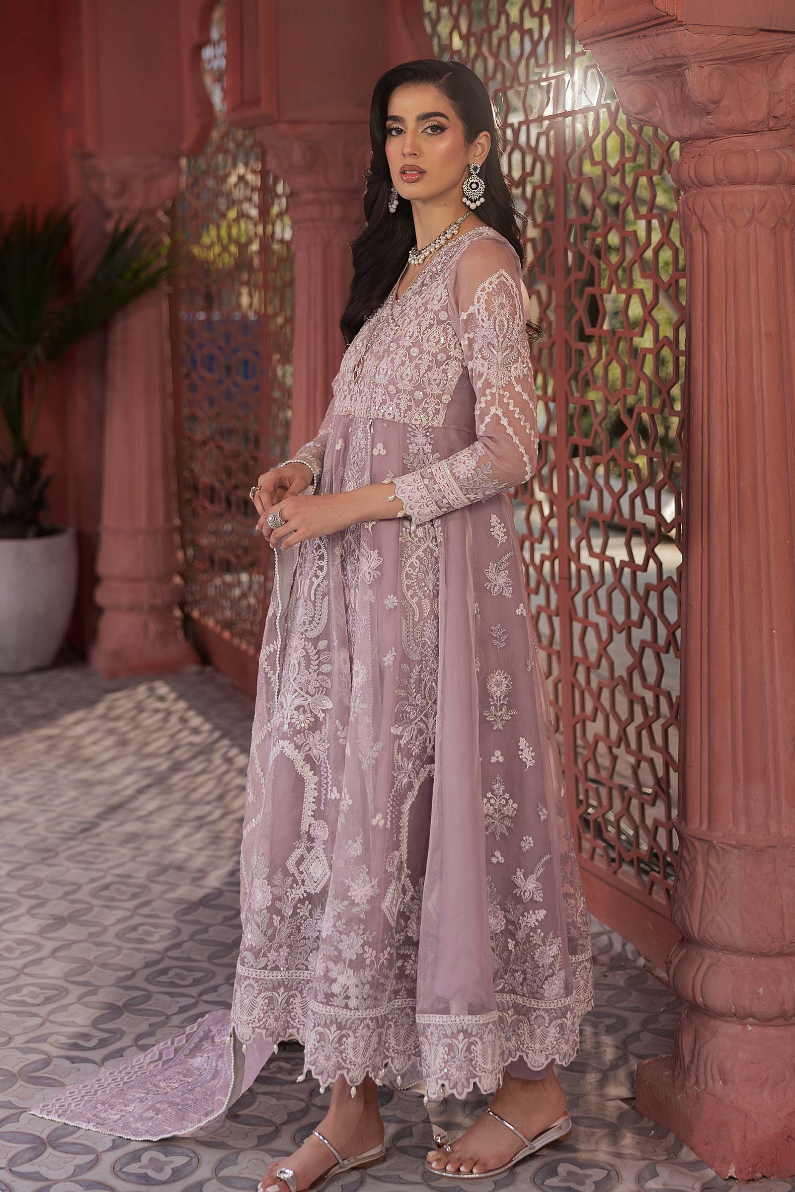 3 Piece Embroidered Organza Suit - Image 3