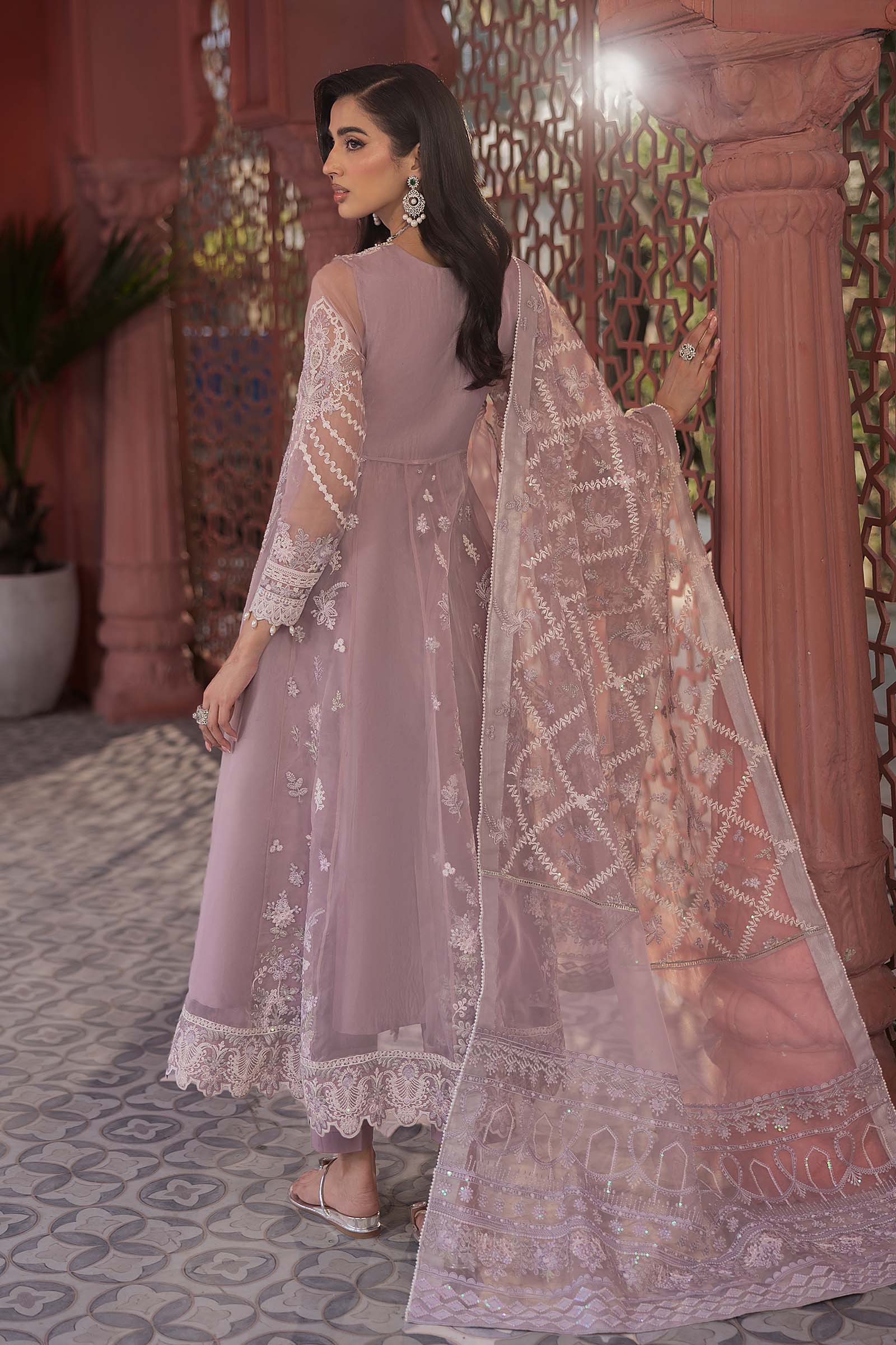 3 Piece Embroidered Organza Suit - Image 4